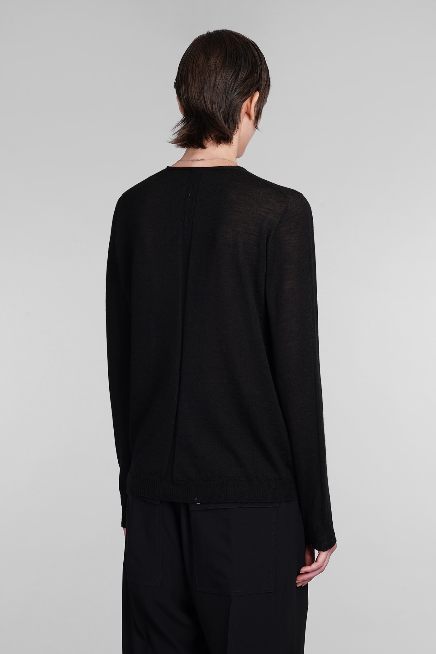 Shop Rick Owens V Neck Pull Knitwear In Black Wool