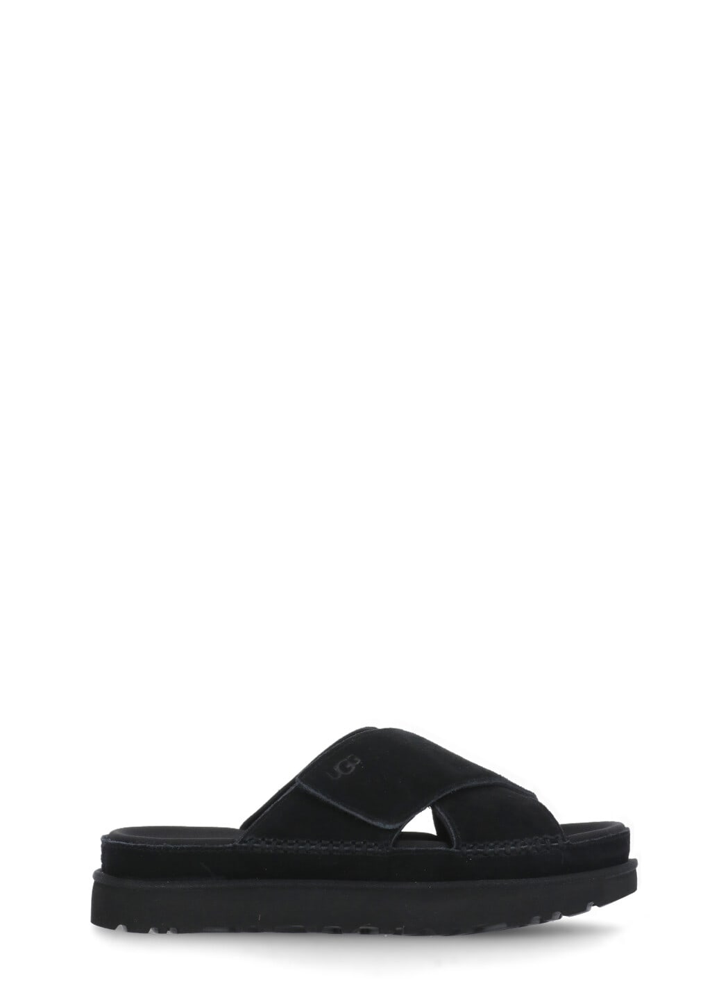 Shop Ugg Goldenstar Cross Sandals In Black