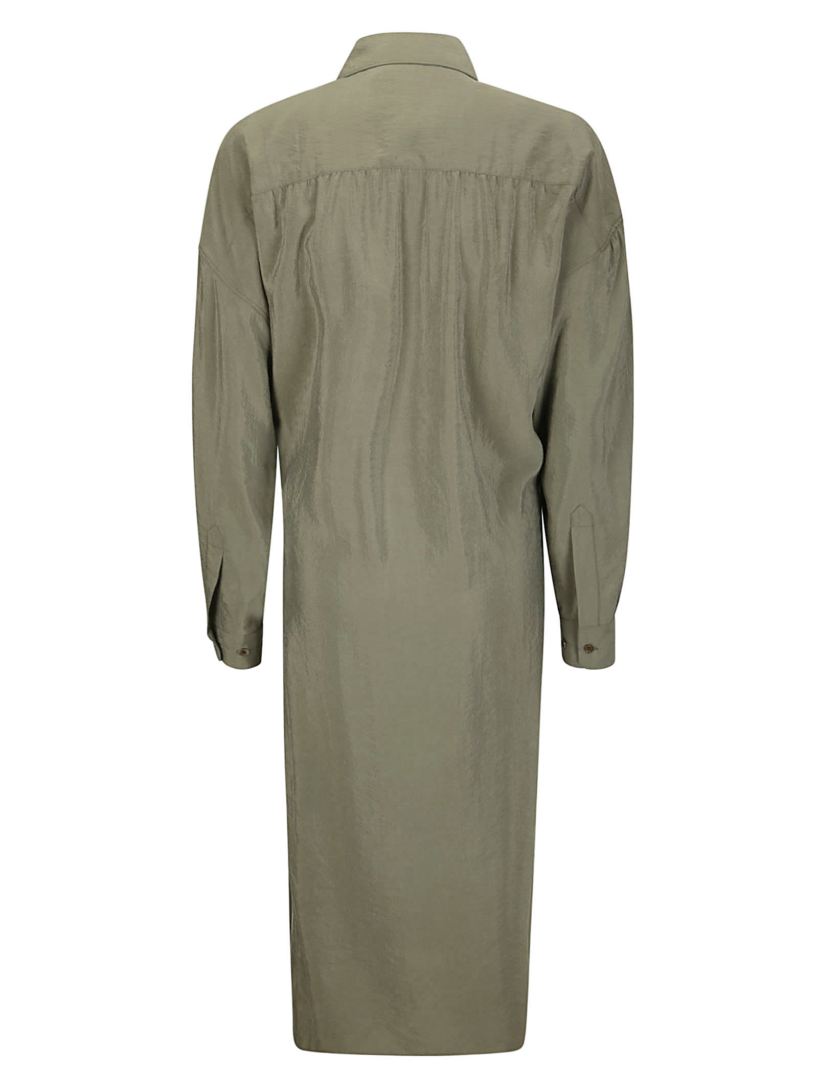 Shop Lemaire Straight Collar Twisted Dress In Ash Grey