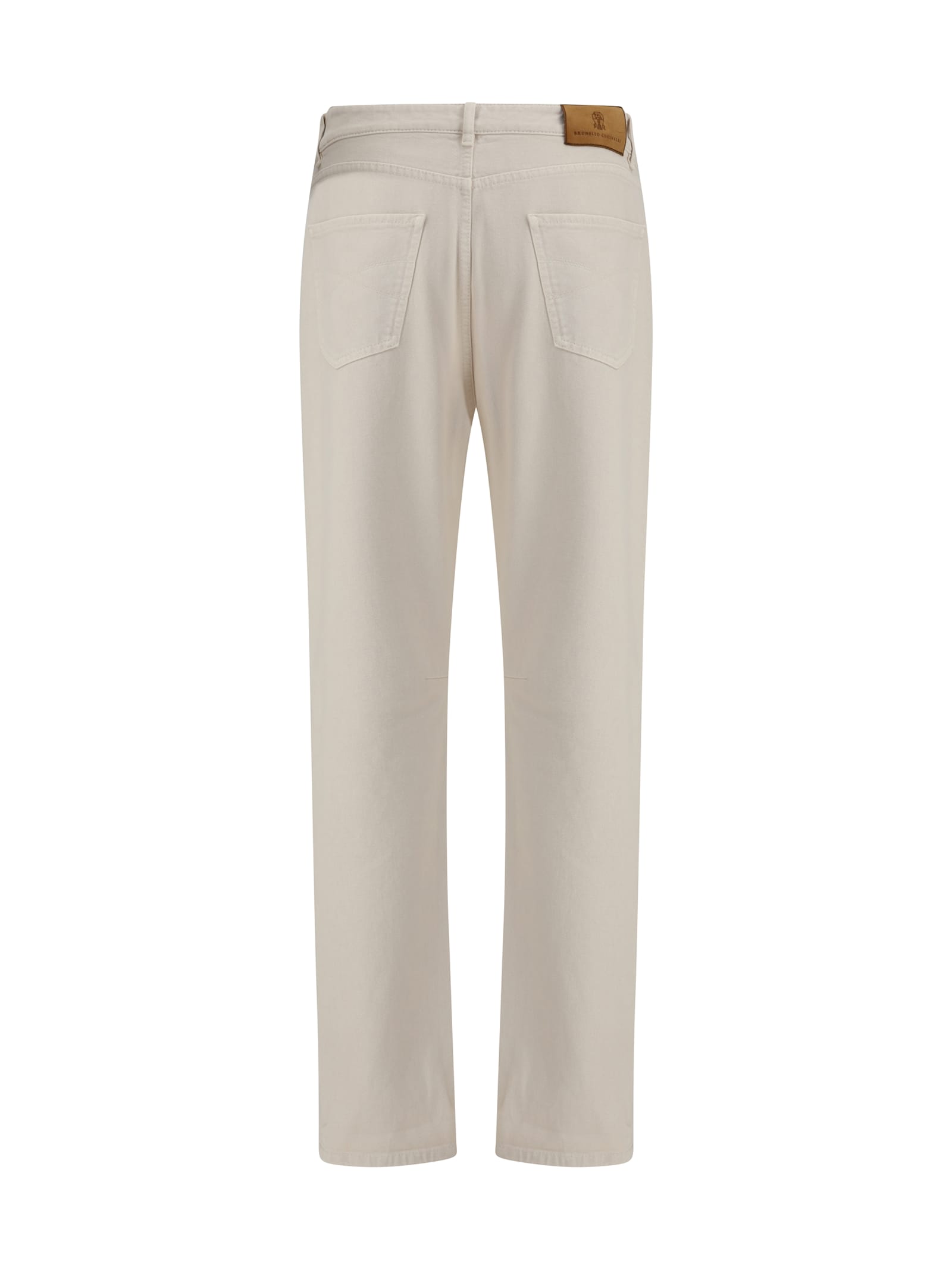 Brunello Cucinelli Comfortable Fit Dyed Jeans With Turn-up Hems In Neutral