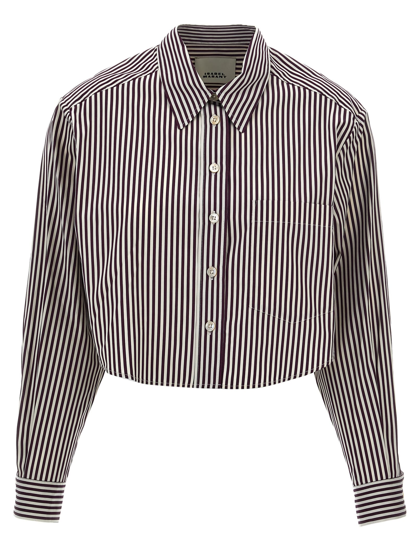 Isabel Marant Maroon Fleora Cropped Shirt In Gray