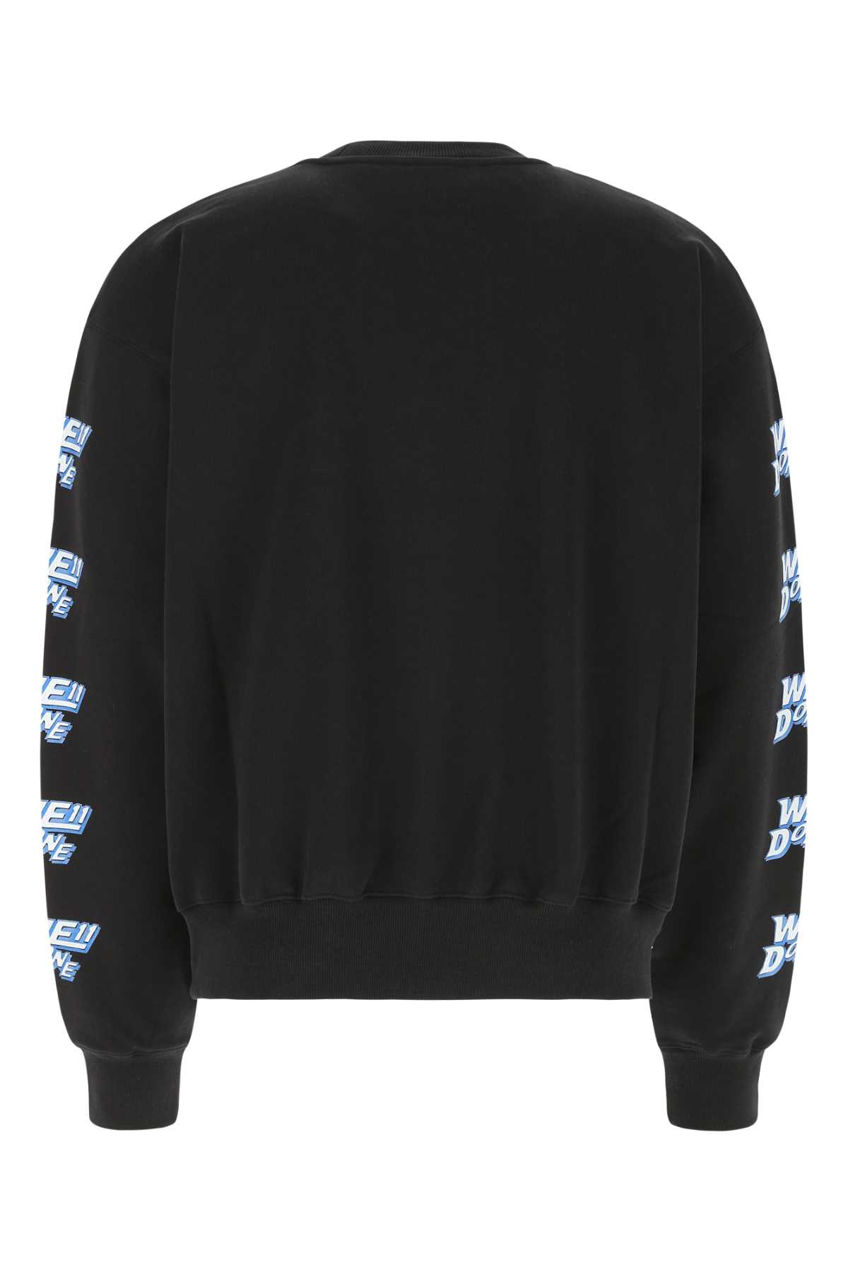 Shop We11 Done Black Cotton Oversize Sweatshirt