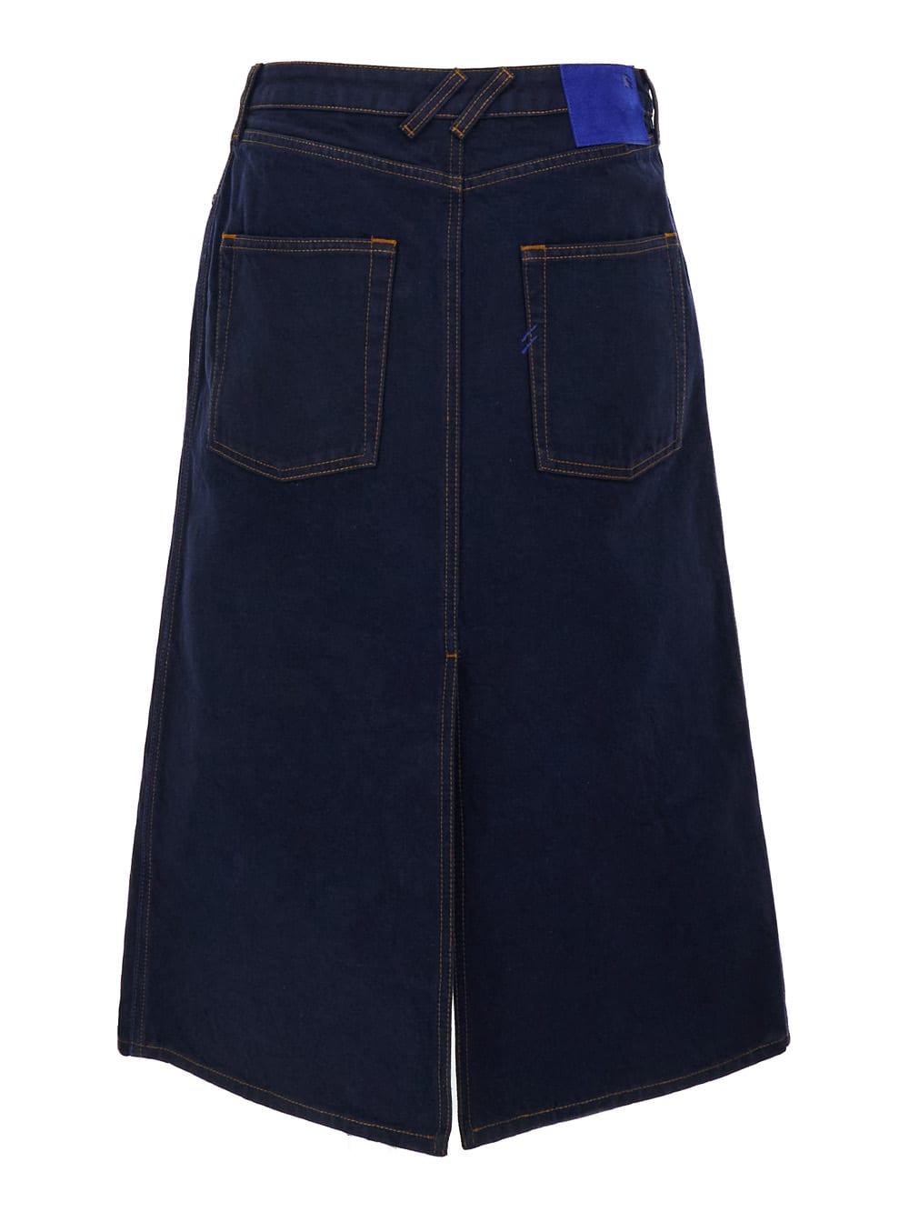Burberry Blue Denim Midi Skirt In Cotton Woman