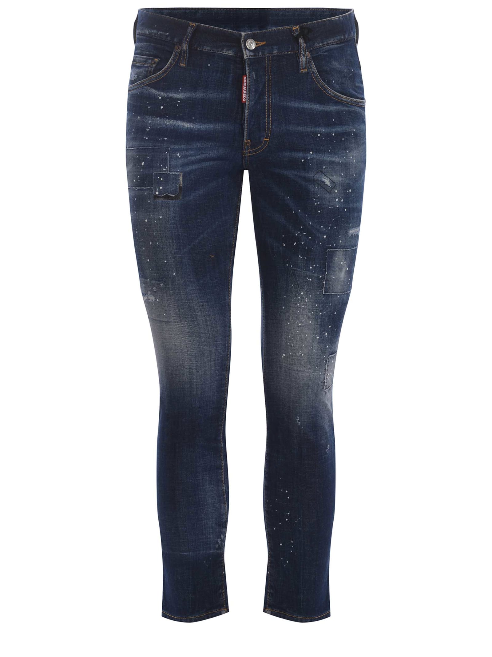 Shop Dsquared2 Jeans  Skater Made Of Denim In Denim Blu Scuro