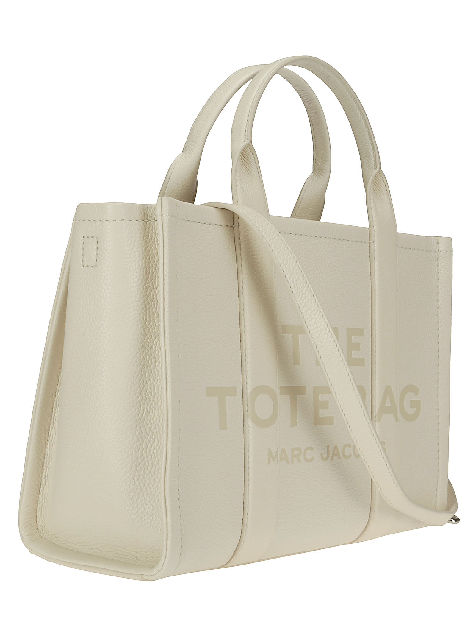 Shop Marc Jacobs The Medium Tote In Cotton/silver