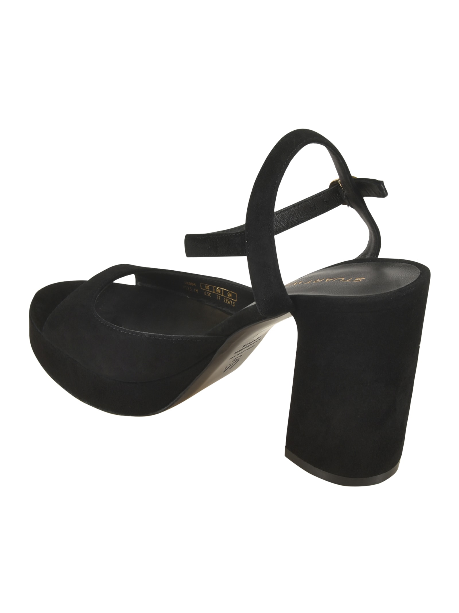 Stuart Weitzman High Block Heel Sandals With Platform Sole In Black