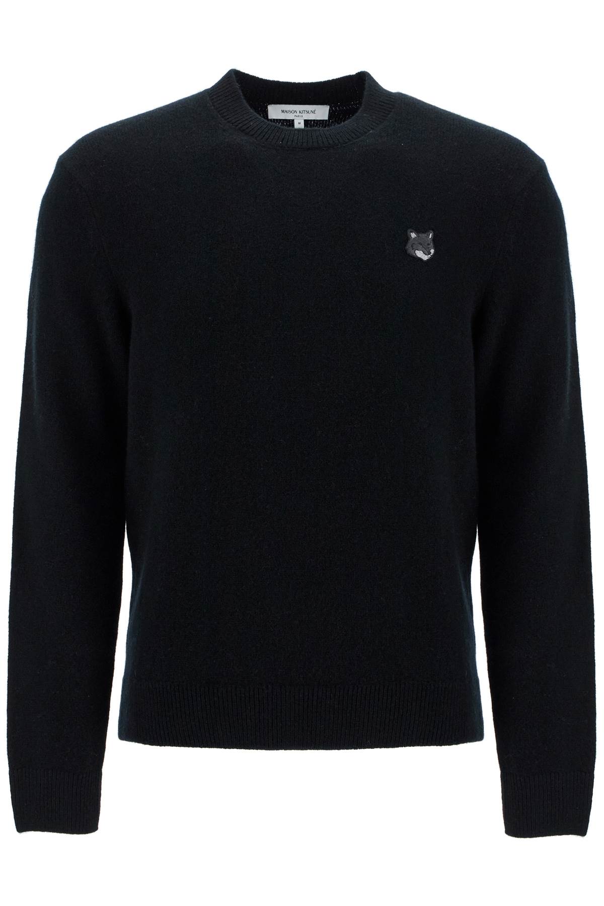 Shop Maison Kitsuné Bold Fox Head Wool Sweater In Black (black)