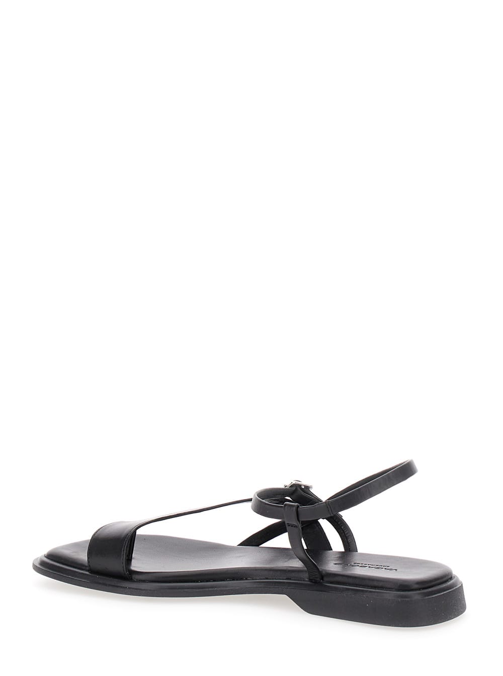 Shop Vagabond Izzi Black Thong Sandals With Thin Straps In Leather Woman