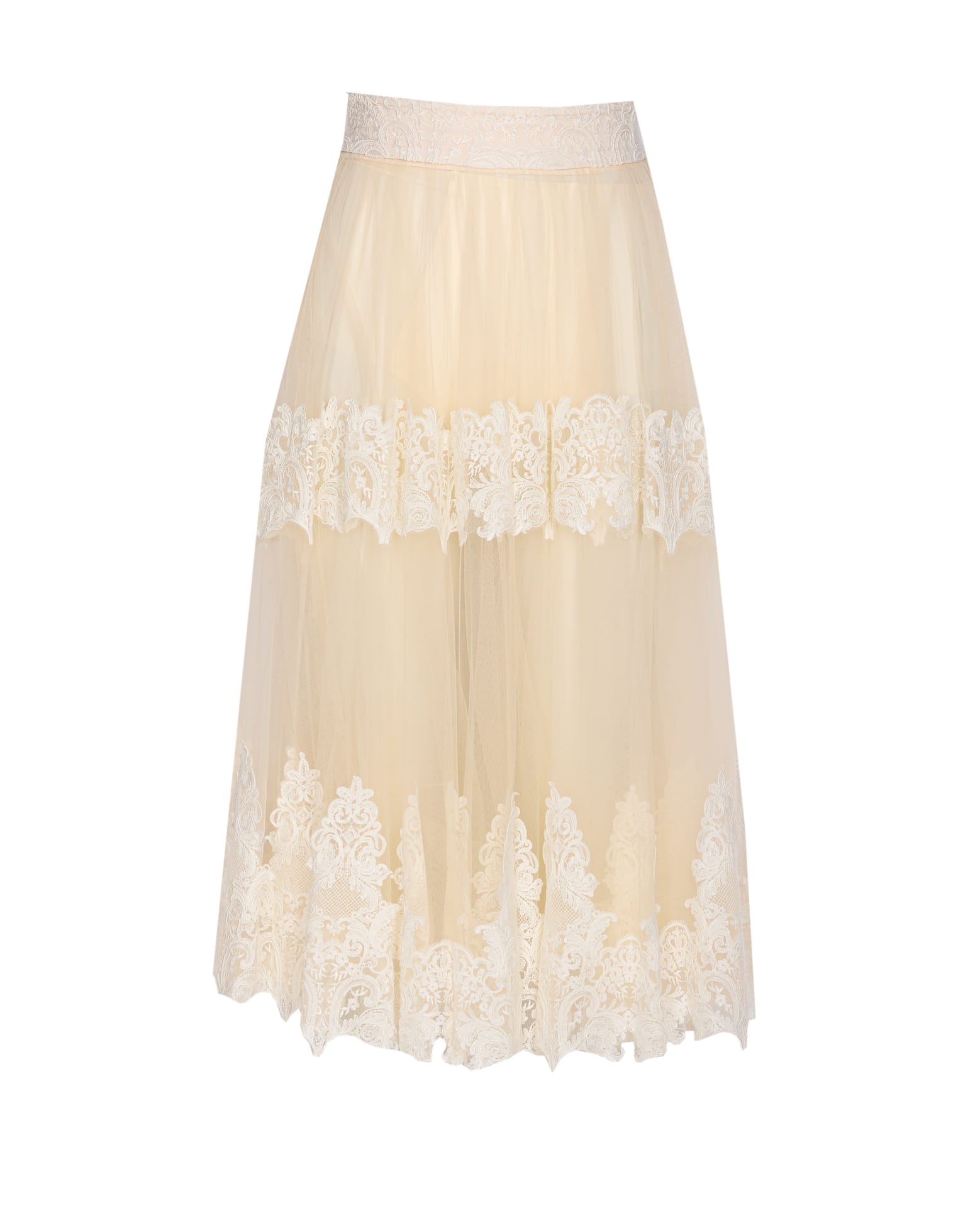Elisabetta Franchi Couture Skirt Lace Detailing