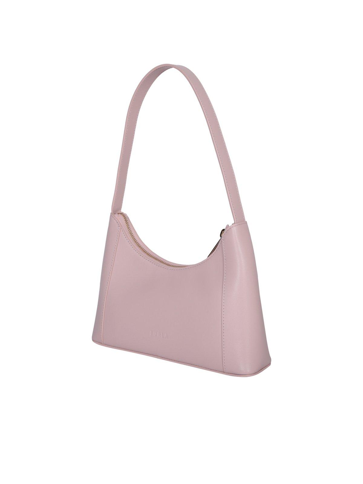Shop Furla Diamante Logo Plaque Mini Shoulder Bag In Pink
