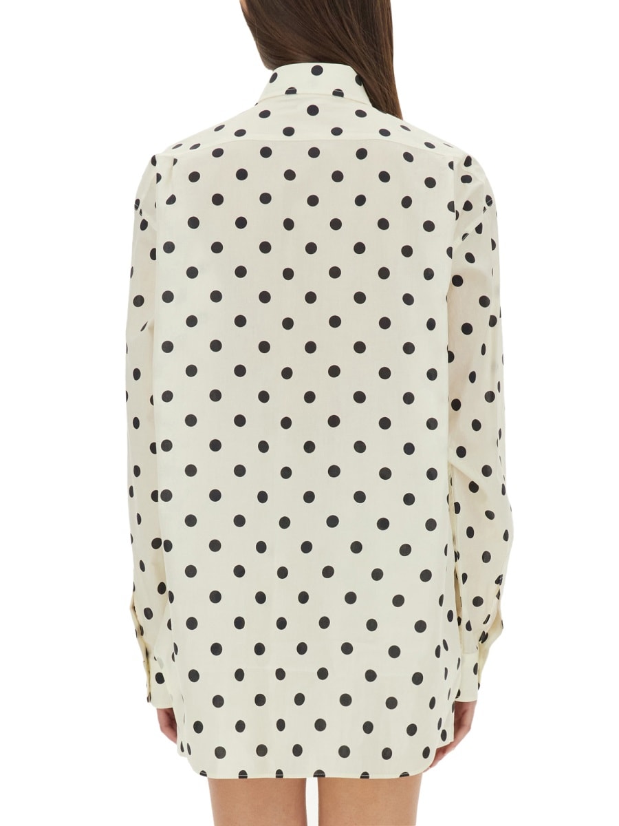 Moschino Couture Polka Dots Shirt In Fantasia Bianco