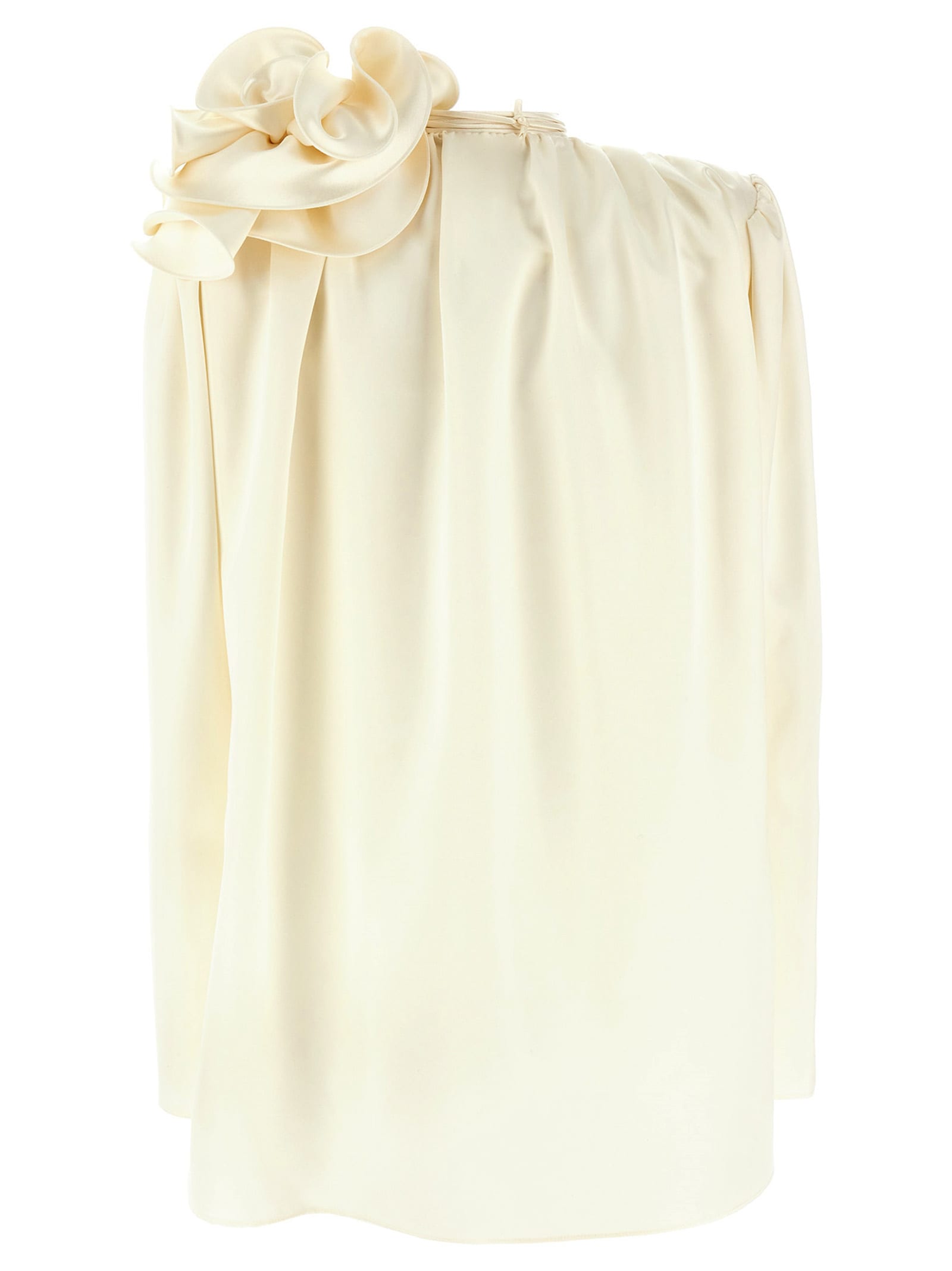 Magda Butrym Silk Blouse With V-neck In Neutral