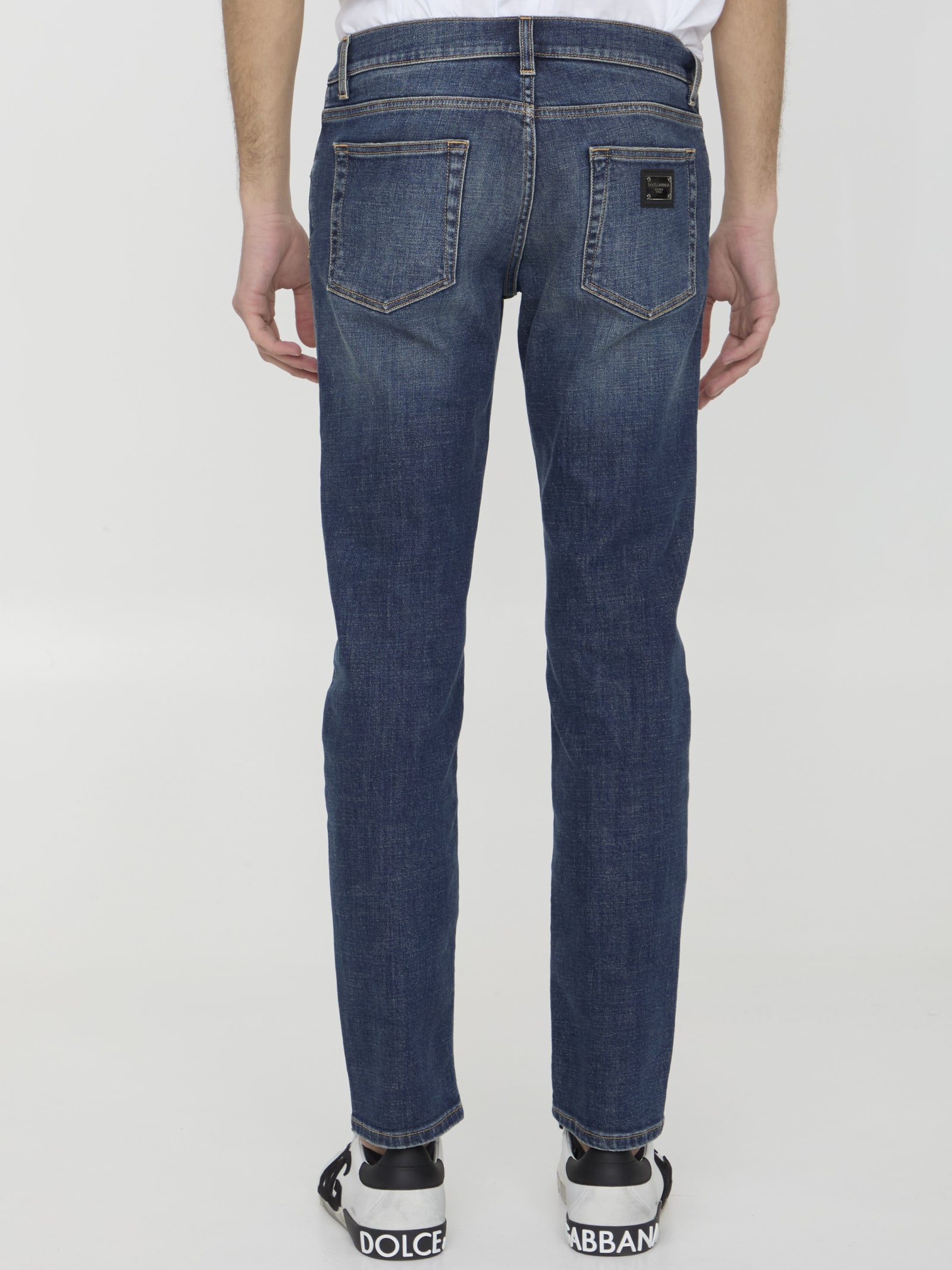 Shop Dolce & Gabbana Slim Jeans In Light Blue