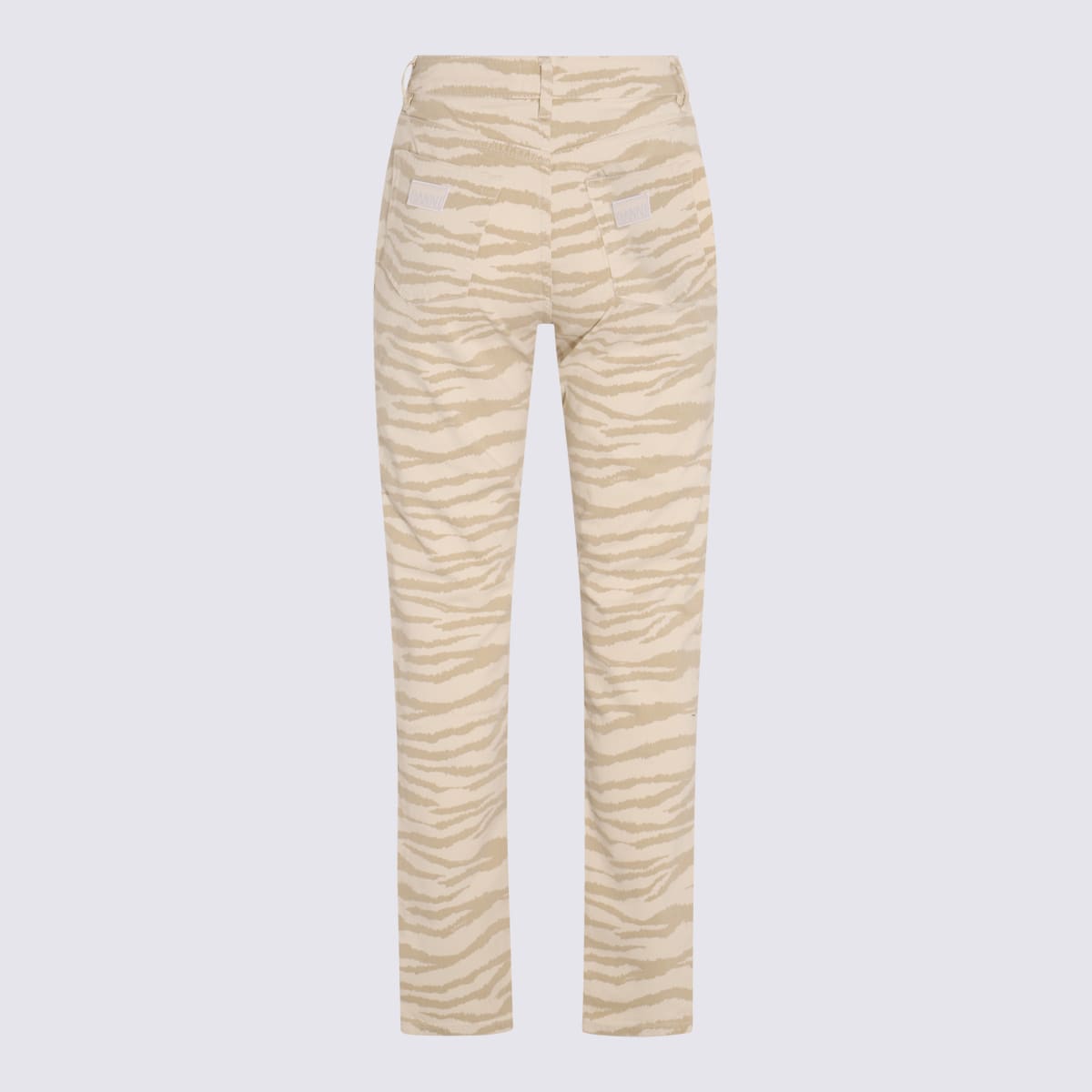 Cream And Beige Cotton Blend Swigy Jeans