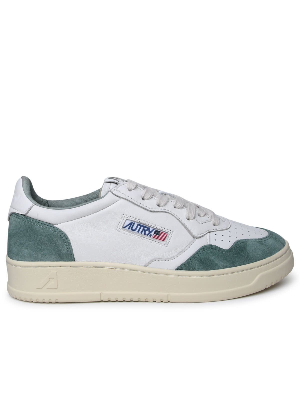 Autry Two-tone Leather Sneakers In Green