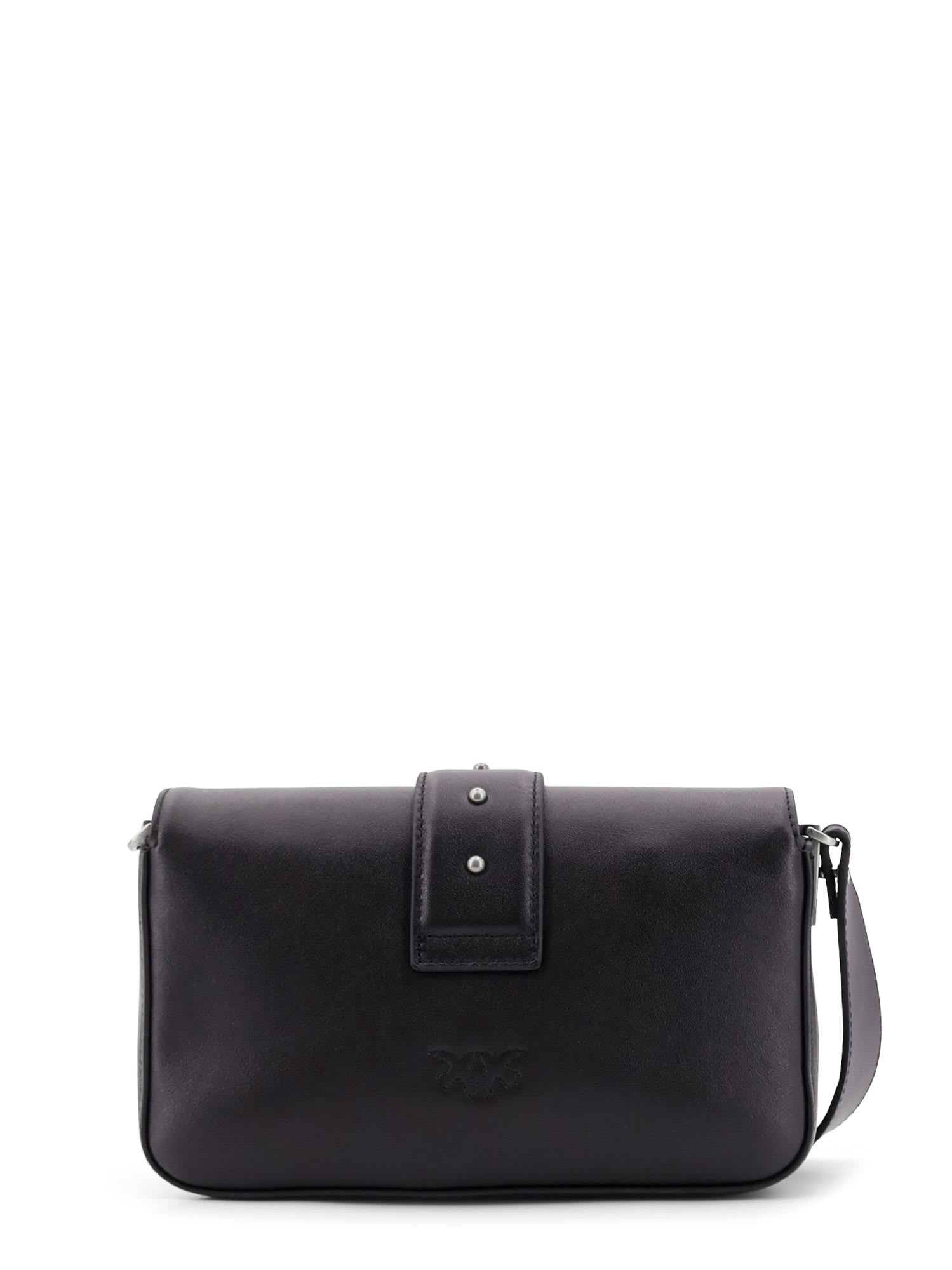 Pinko Love One Classic Leather Shoulder Bag In Black