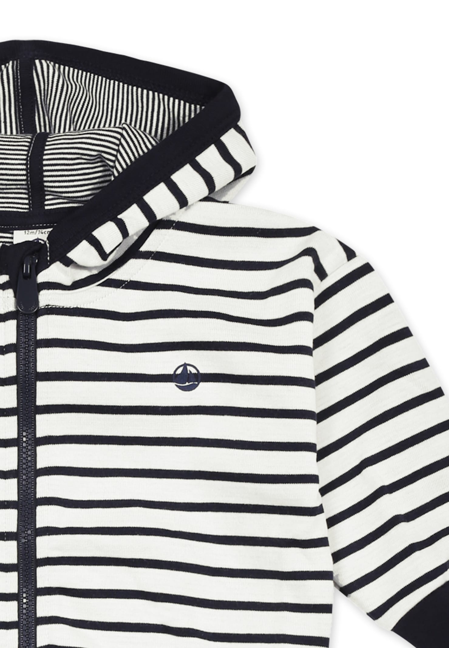 Petit Bateau White Sweatshirt For Babykids With Logo In White