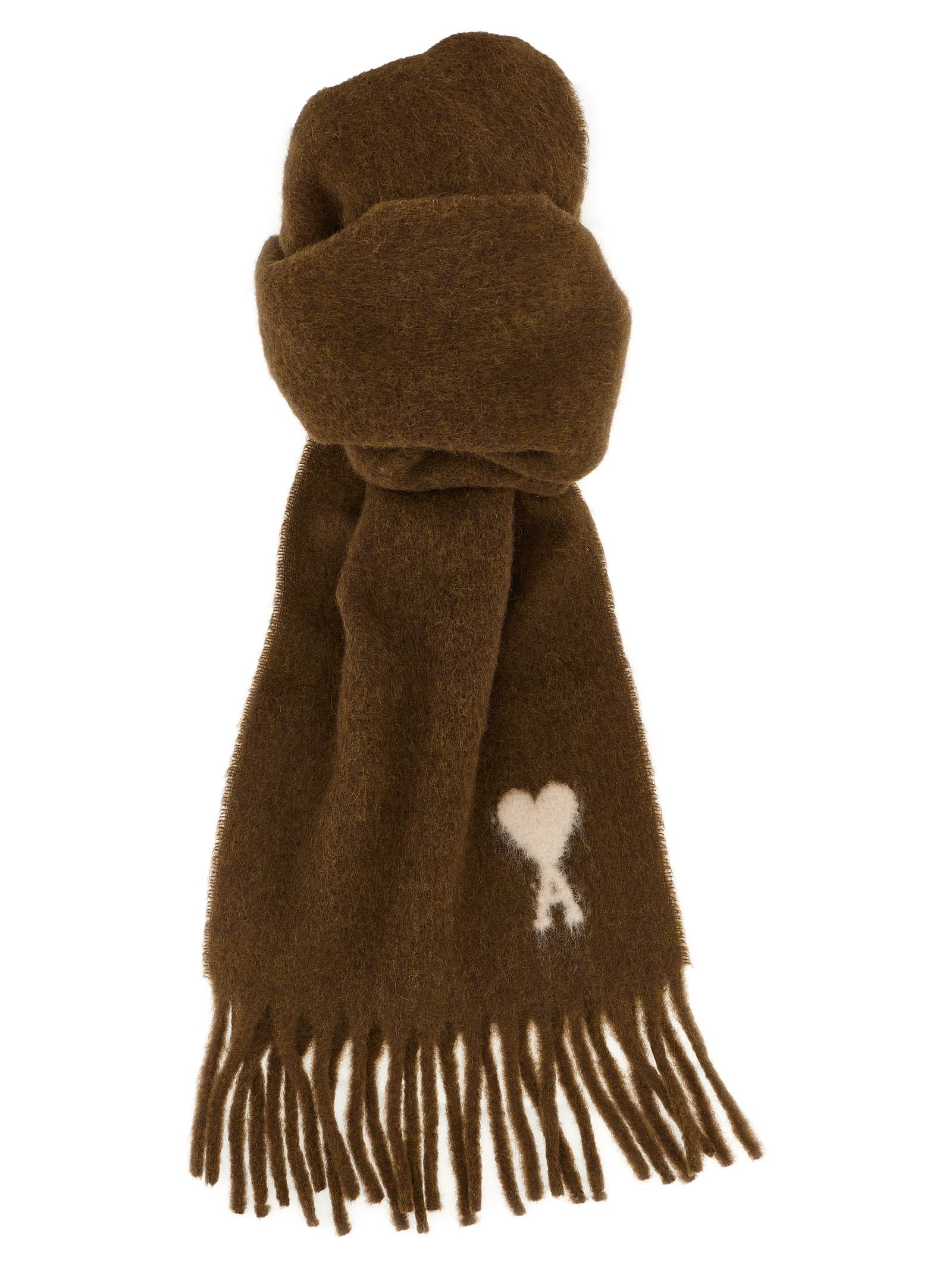 Ami Alexandre Mattiussi Ami De Coeur Scarf In Gold