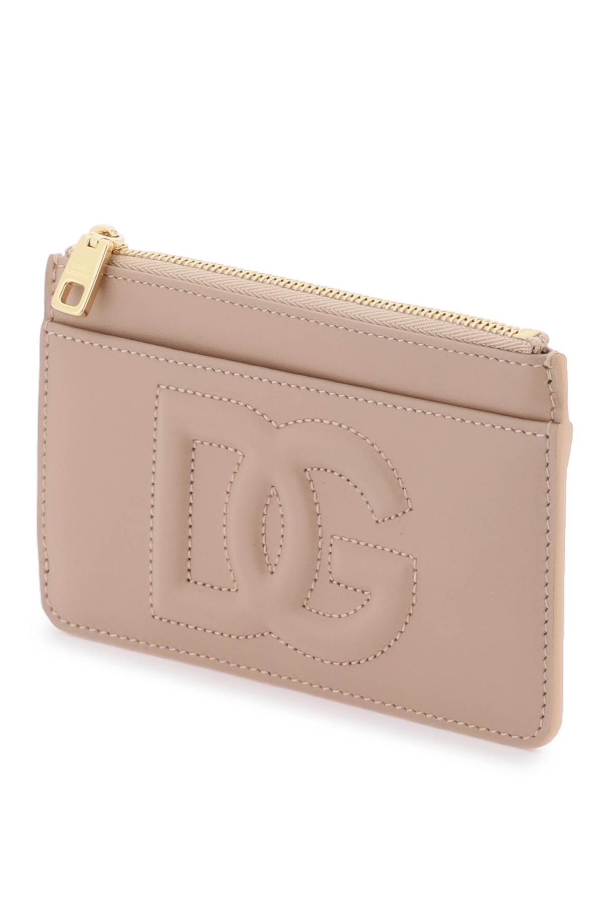 Shop Dolce & Gabbana Cardholder With Dg Logo In Cipria