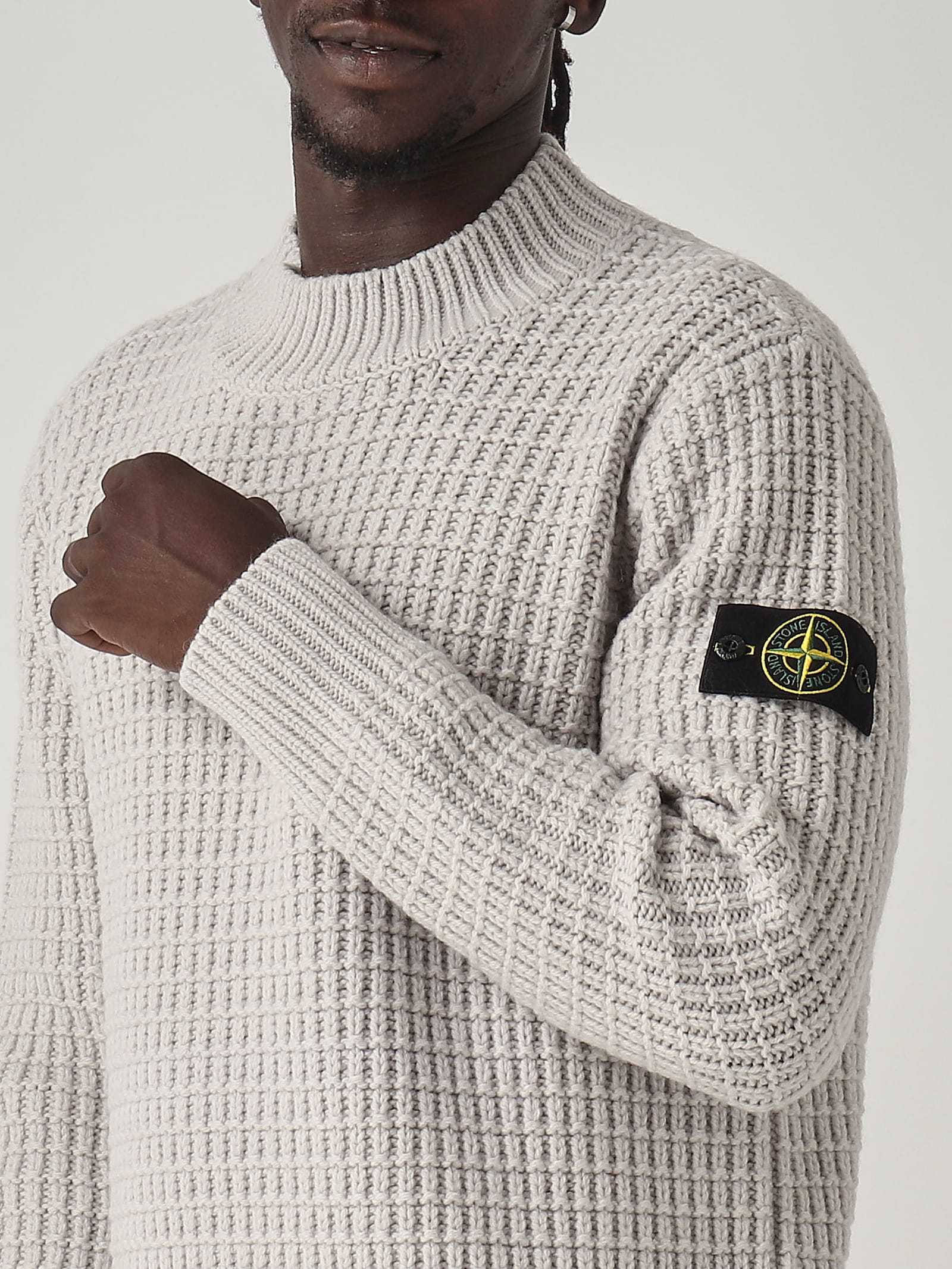 Shop Stone Island Maglia Sweater In Grigio