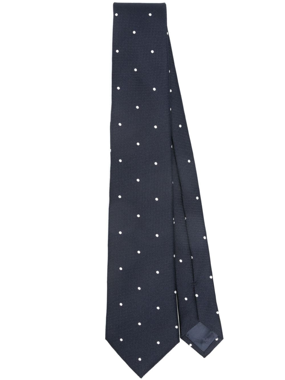 Shop Emporio Armani Woven Jacquard Tie In Night Blue