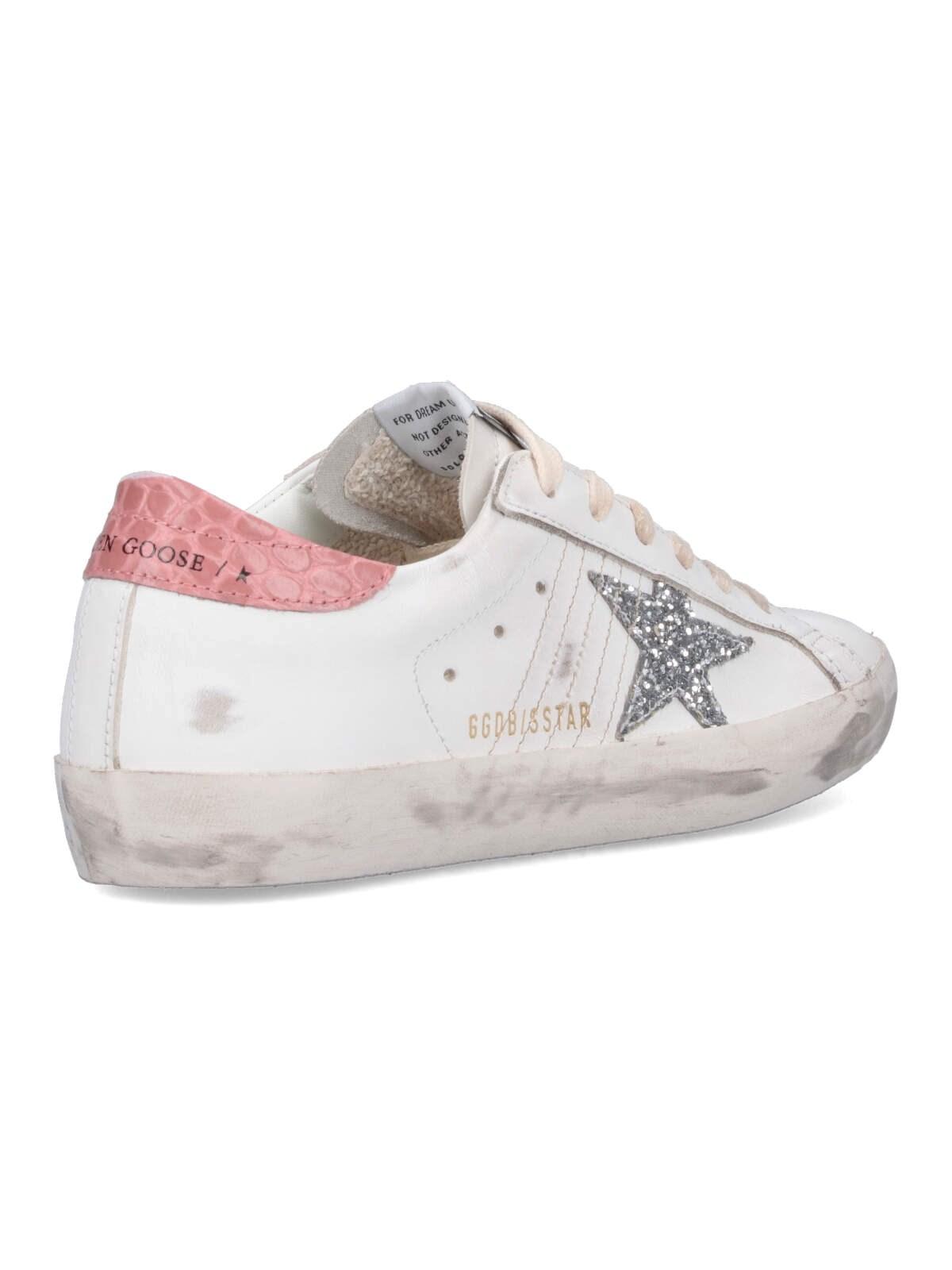 Shop Golden Goose Super-star Low-top Sneakers In White Silver