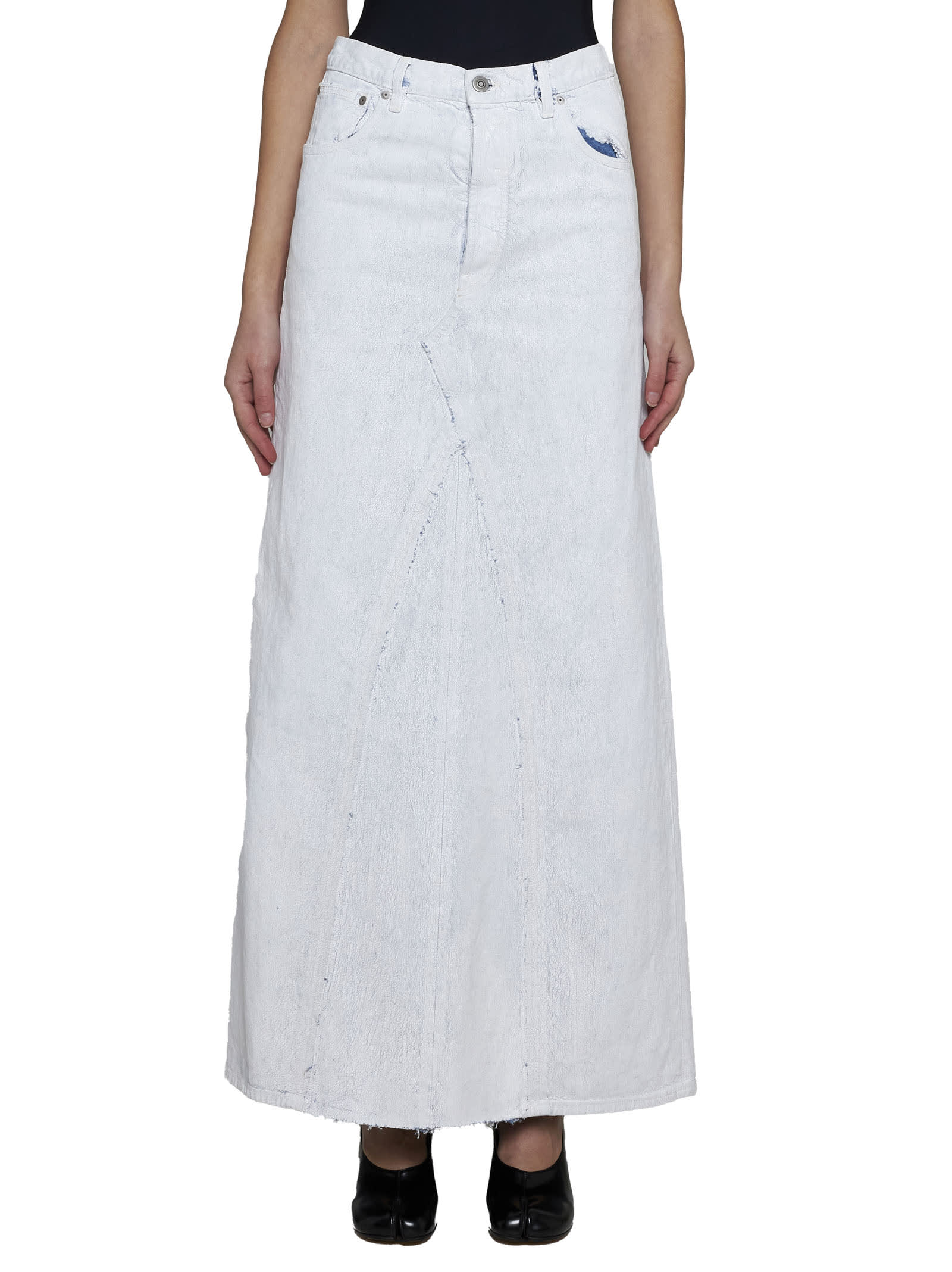 Shop Maison Margiela Skirt In White Paint