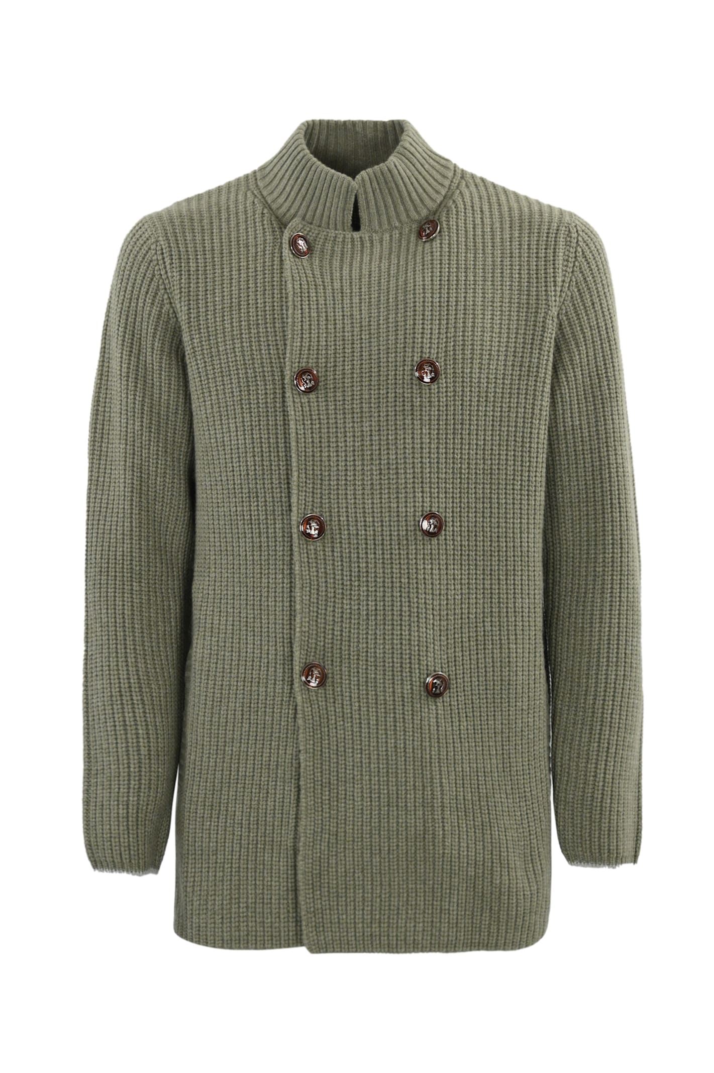 Shop Brunello Cucinelli Wool And Cashmere Cardigan In Verde