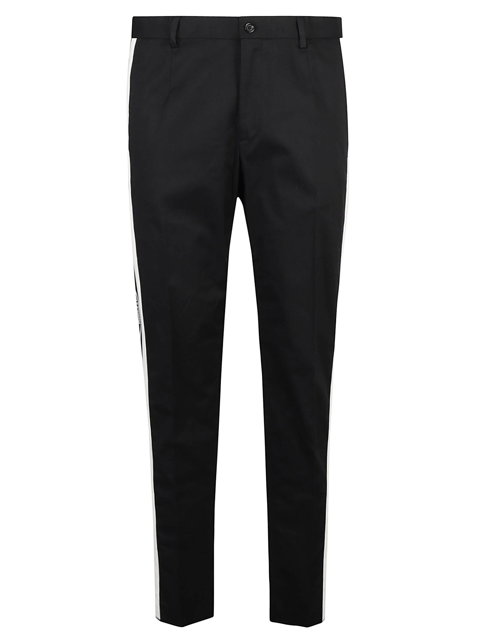 DOLCE & GABBANA SIDE STRIPED TAPERED LEG TROUSERS