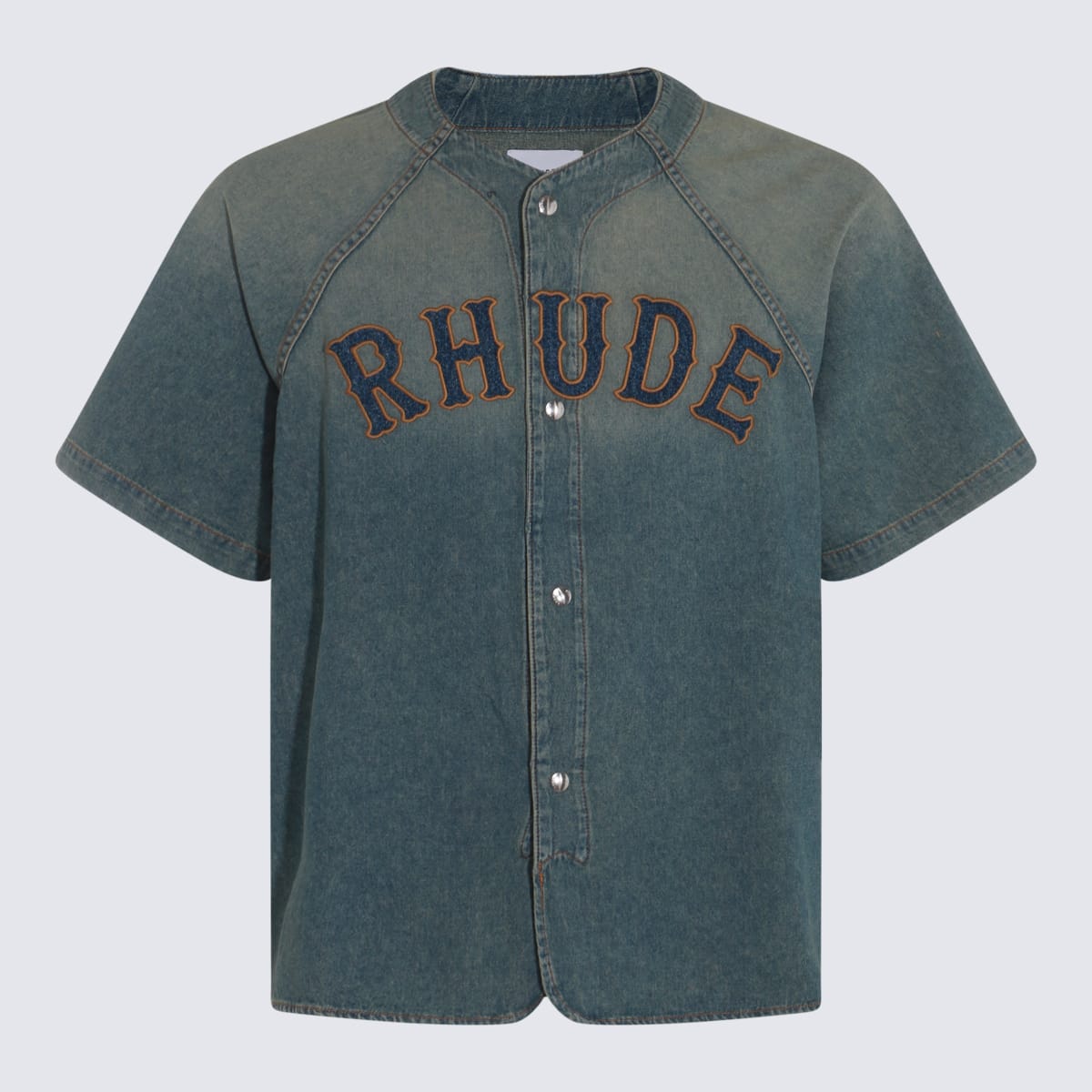 Shop Rhude Blue Cotton Denim Jacket