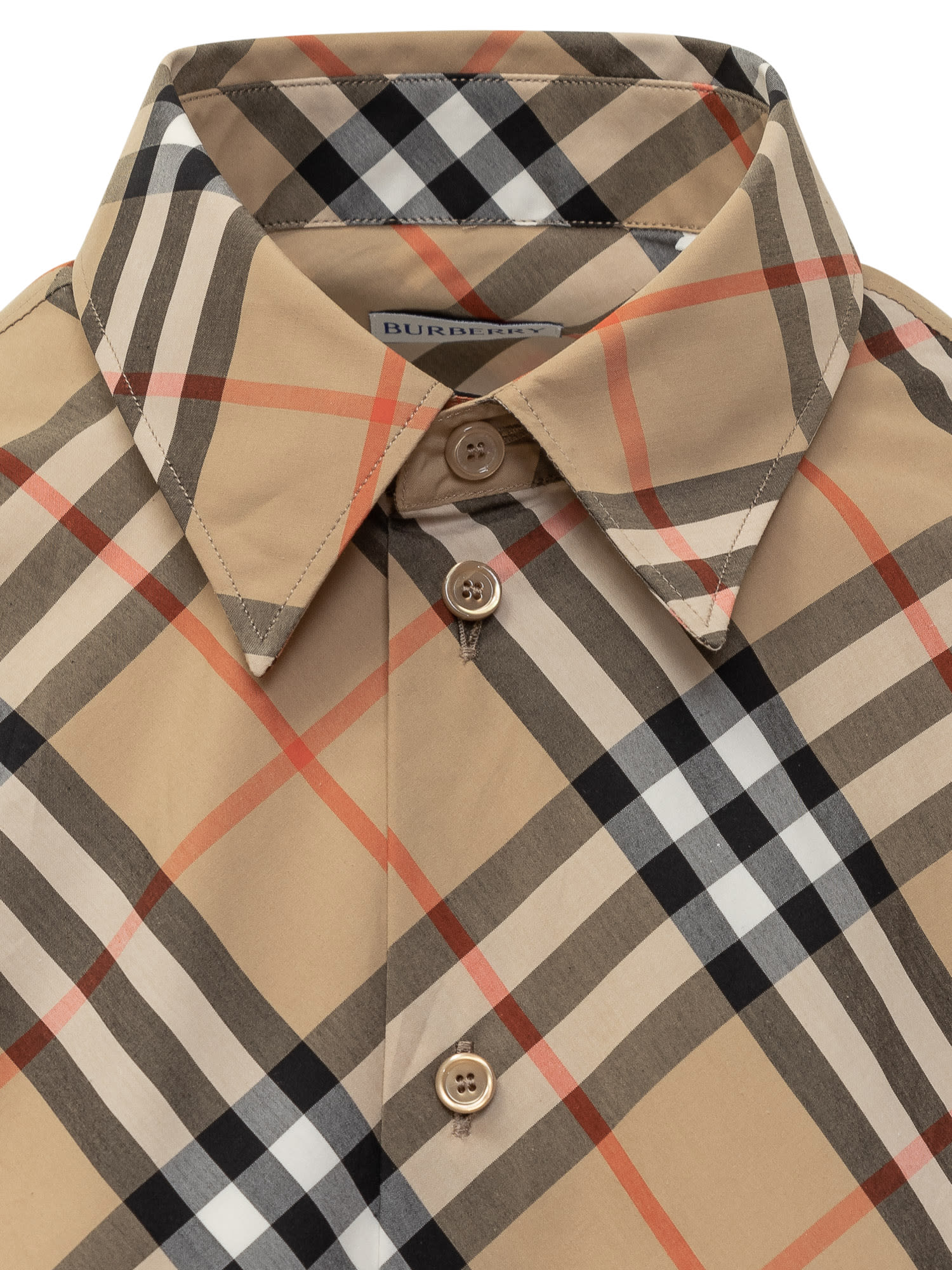 Shop Burberry Shirt In Sand Ip Check