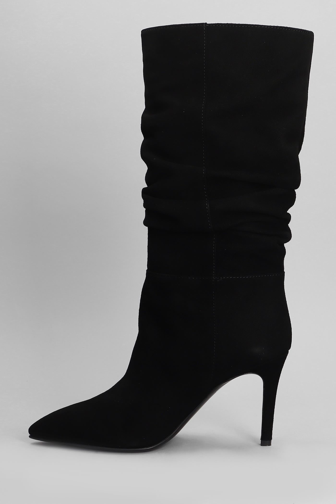 Shop Via Roma 15 High Heels Boots In Black Suede