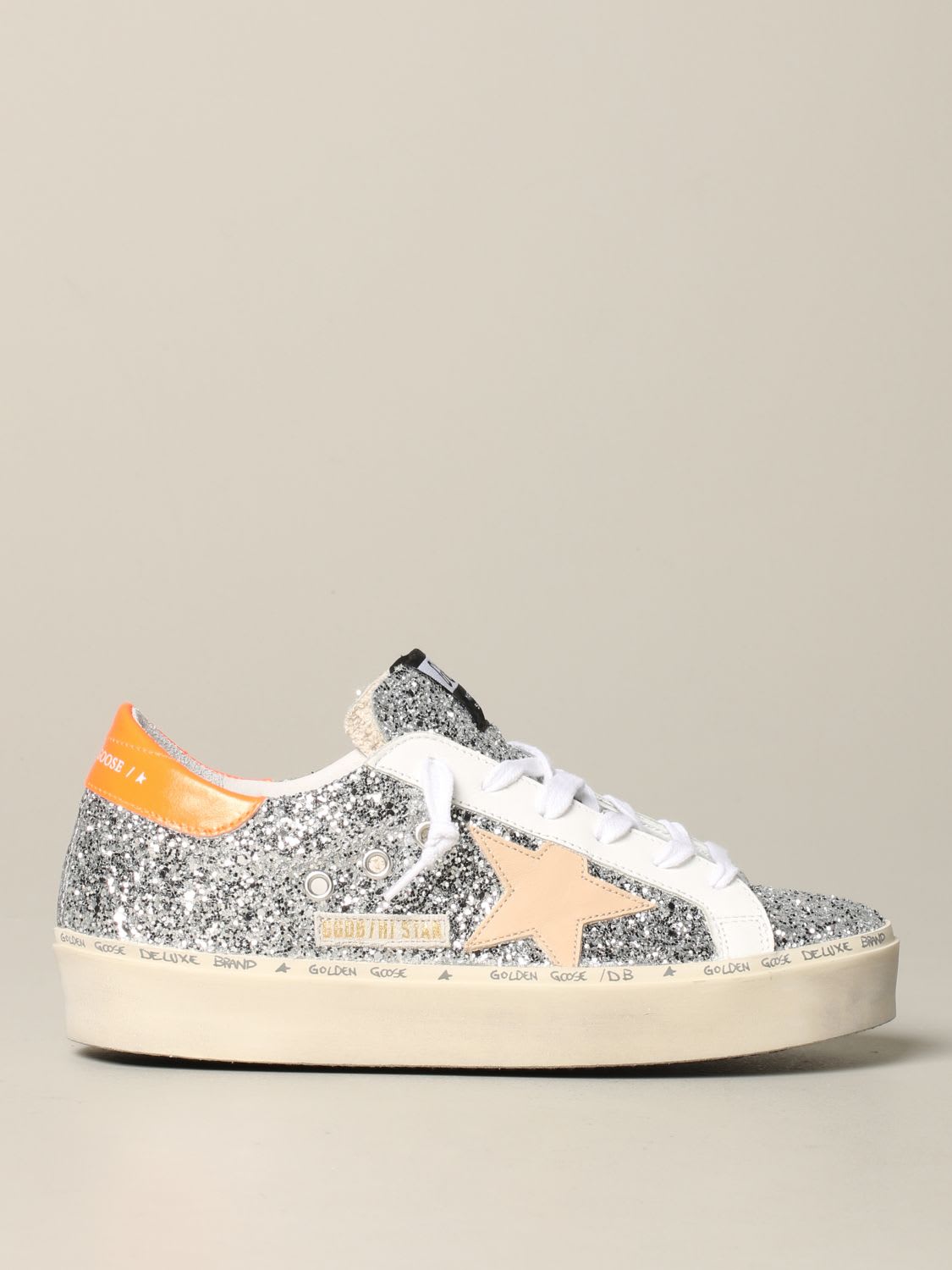 golden goose sneakers silver glitter star