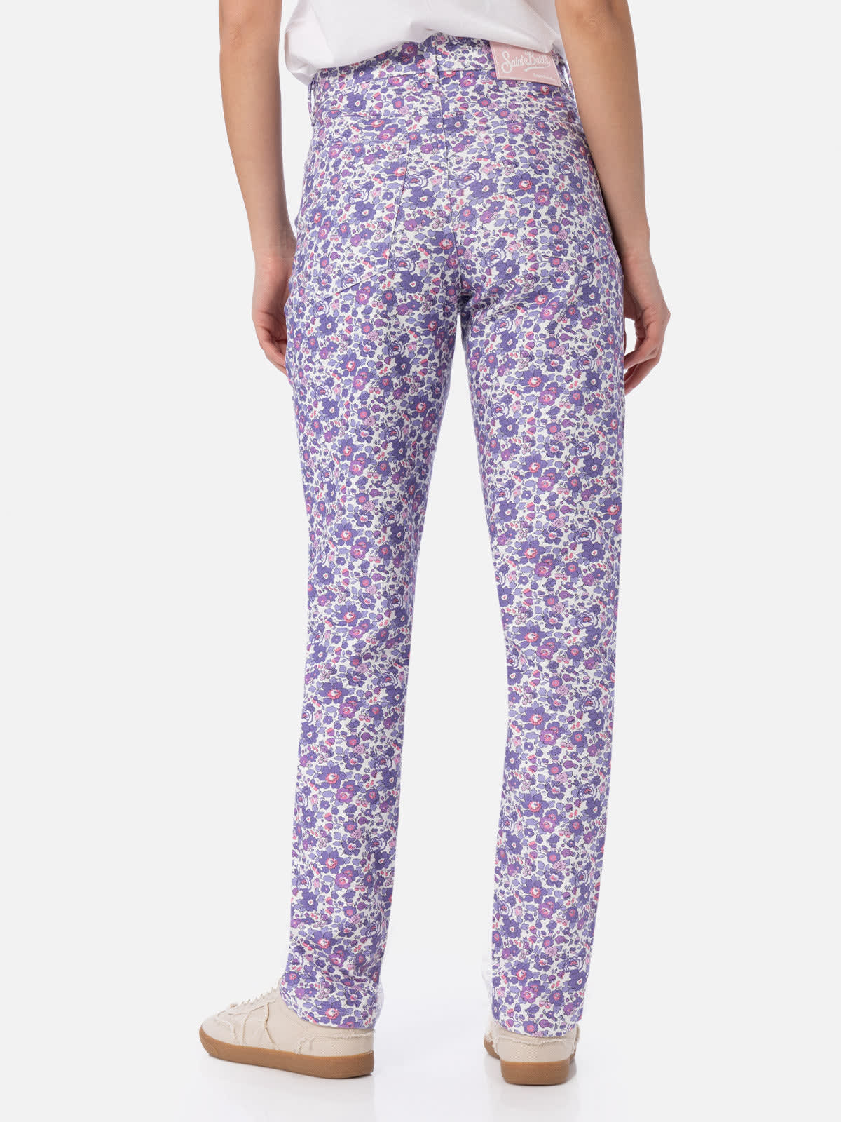 Mc2 Saint Barth Woman Lilac Betsy Print Denim Belleville Made With Liberty Fabric In Lilac