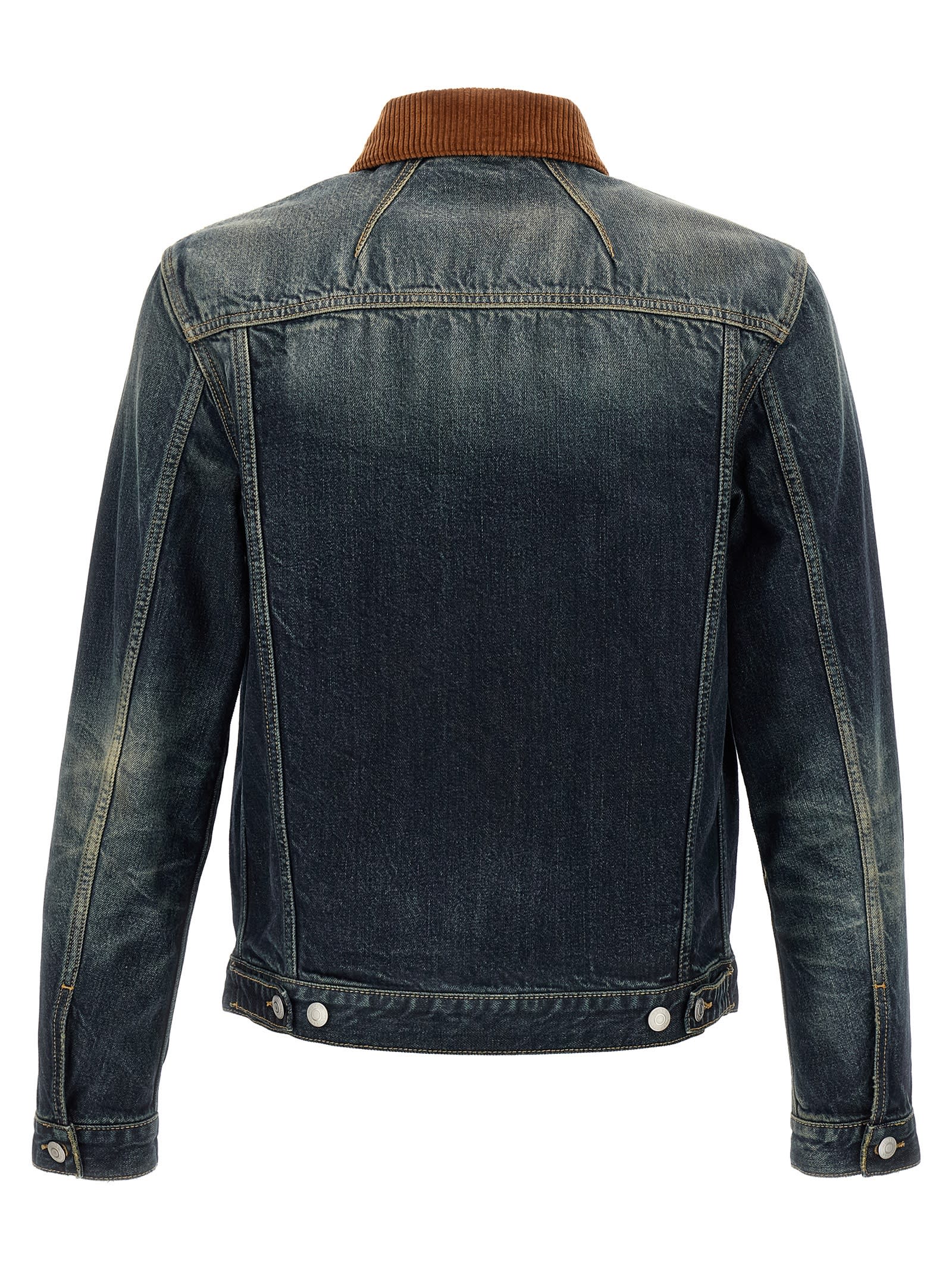 Alexander Mcqueen Trucker Puffer Jackets Blue In Blue
