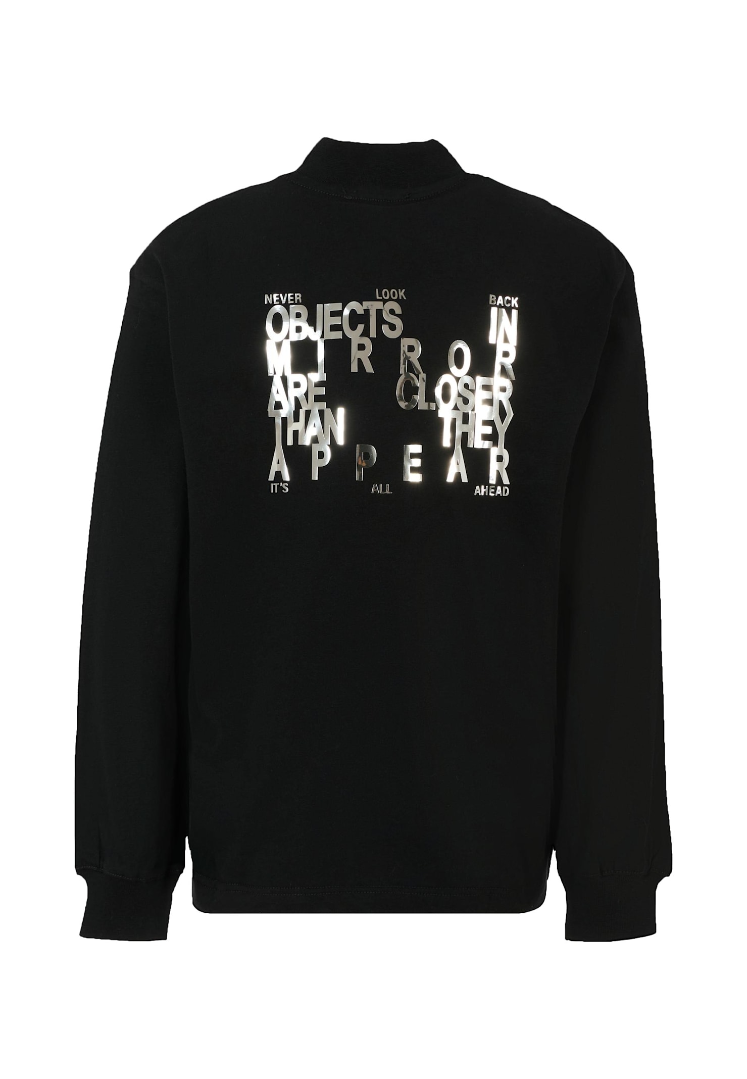 Msgm Mock-neck Logo-print Sweatshirt In Black