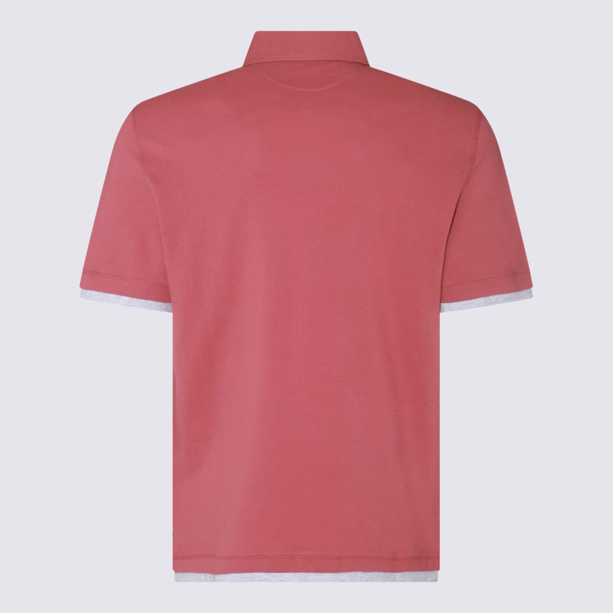 Shop Brunello Cucinelli Red Cotton Polo Shirt