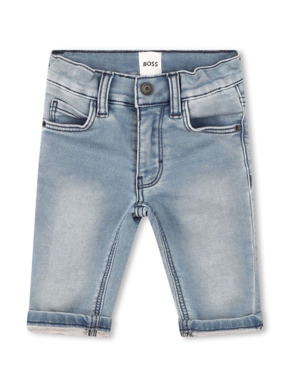 Hugo Boss Babies' Straight Jeans With Patch In Gray