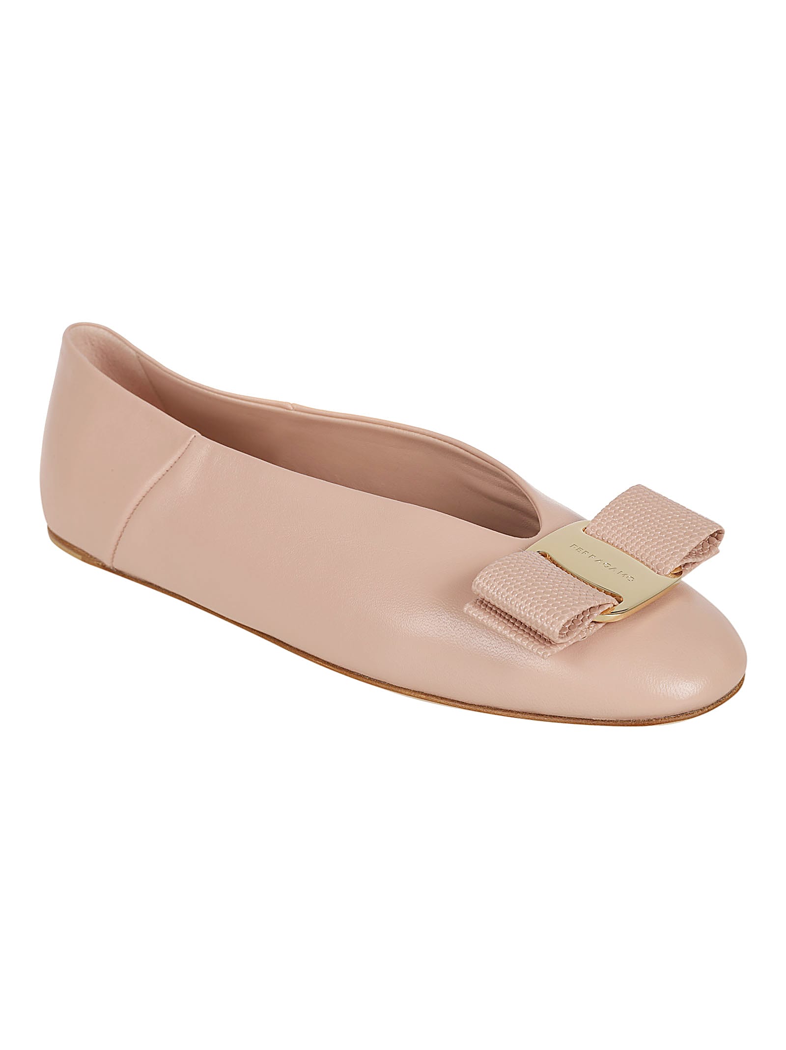 Shop Ferragamo Vanna Ballerinas In Beige/black