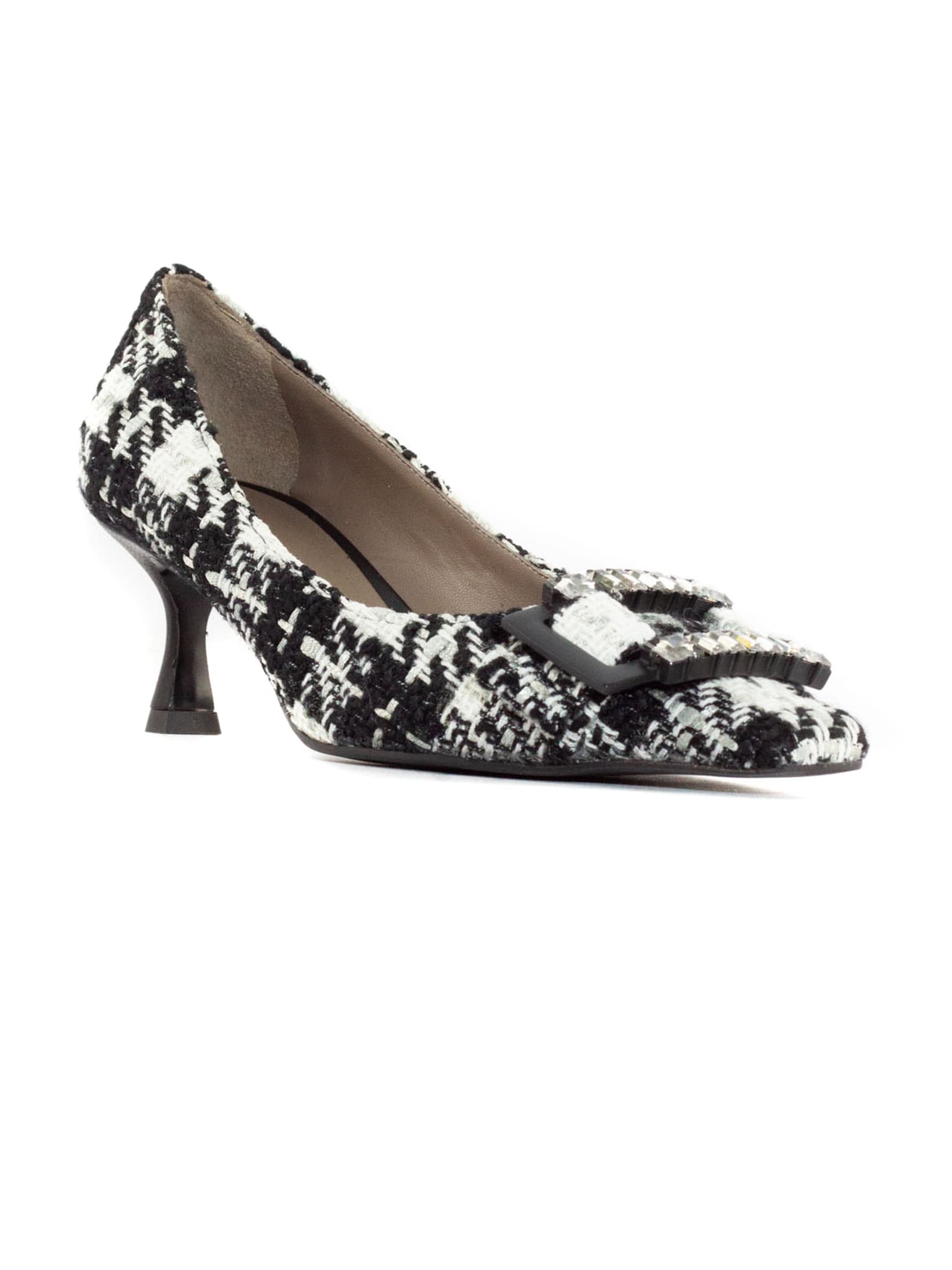 Shop Roberto Festa White And Black Bouclè Only Pumps