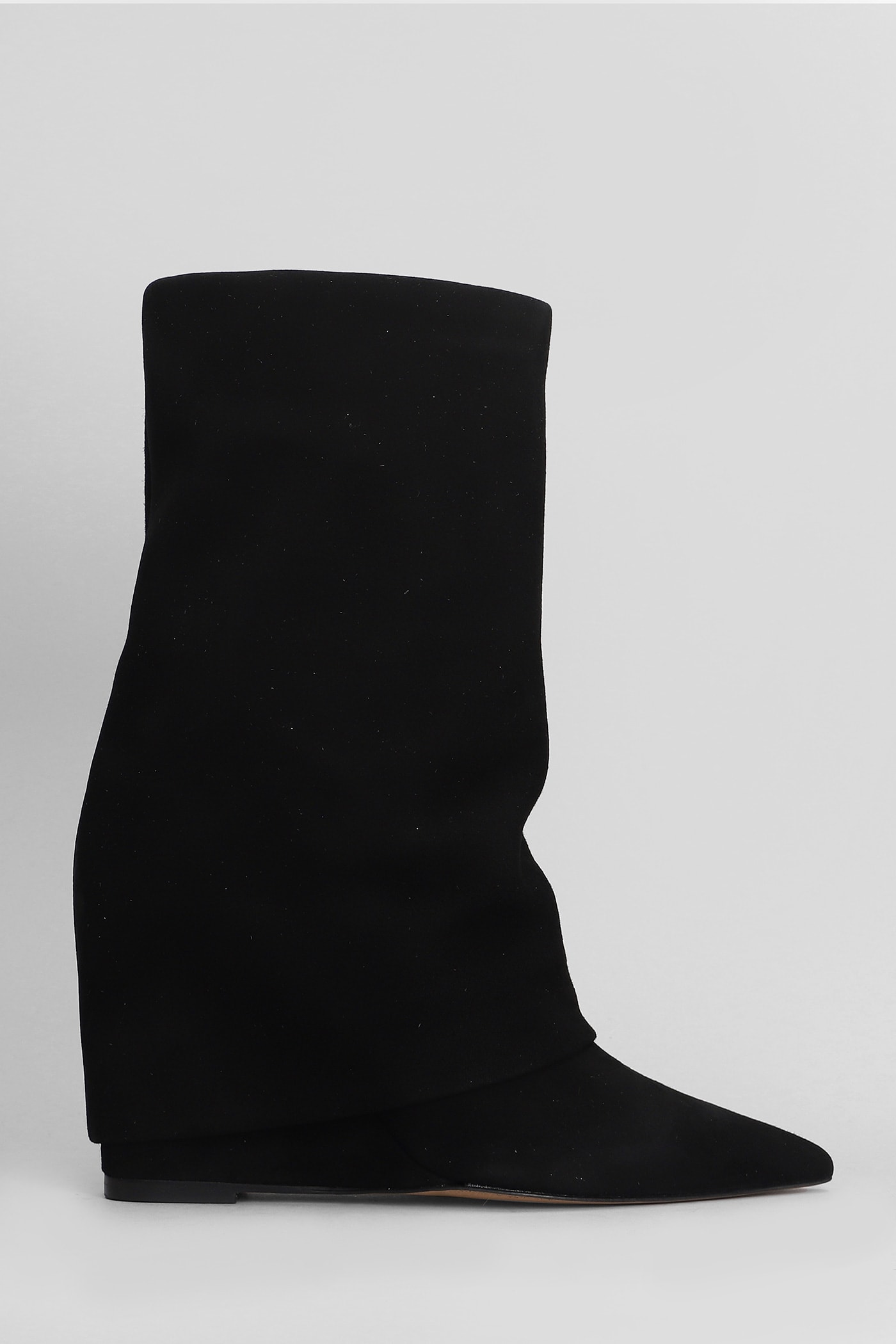 Shop The Seller High Heels Ankle Boots In Black Suede