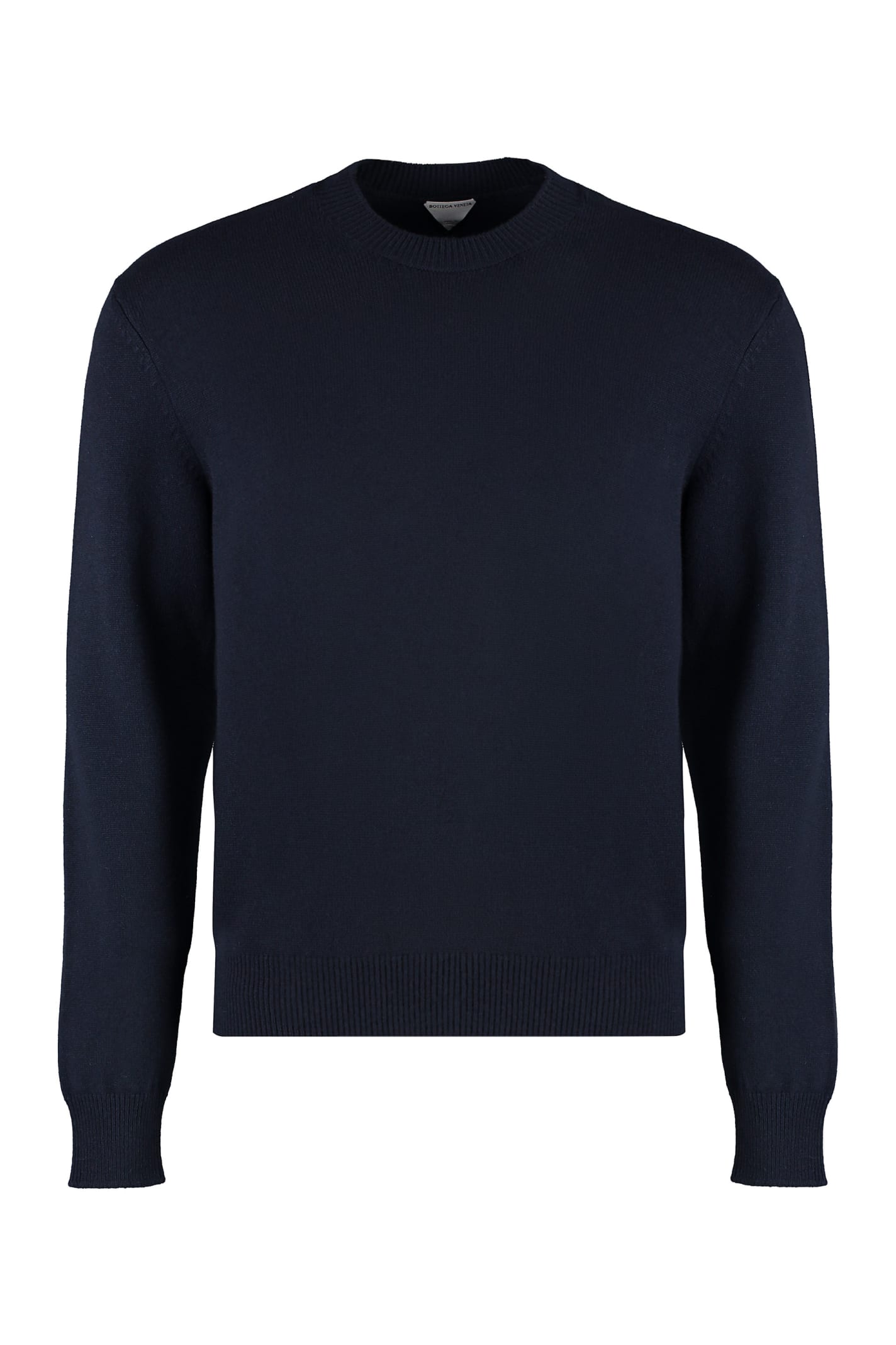 Shop Bottega Veneta Crew-neck Cashmere Sweater In Navy