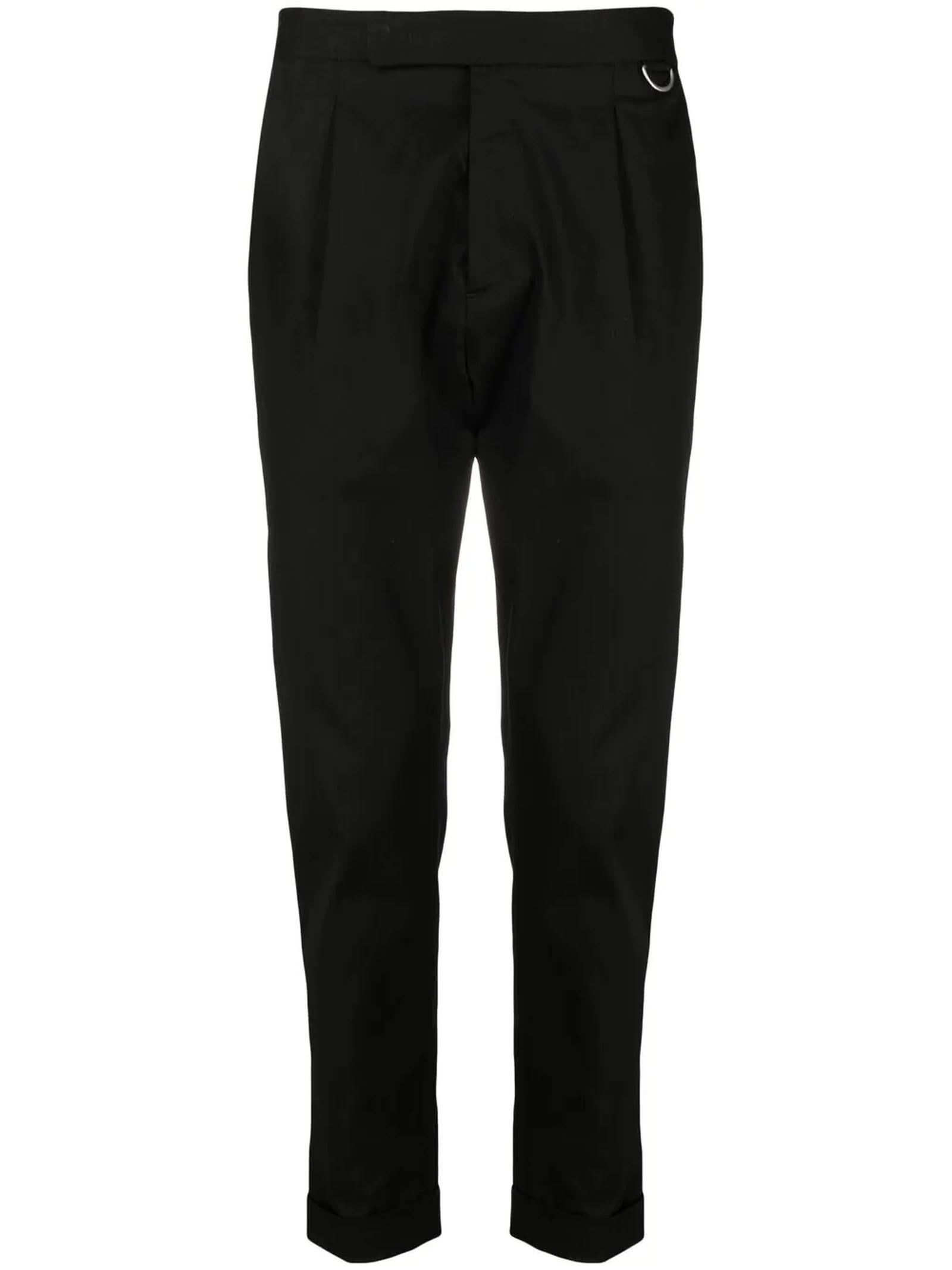 Low Brand Black Stretch Cotton Trousers