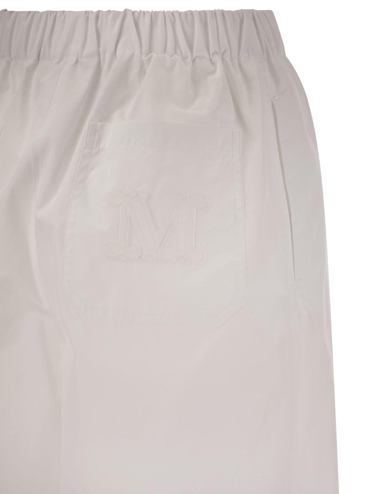 Shop Max Mara High Waisted Wide-leg Trousers In White