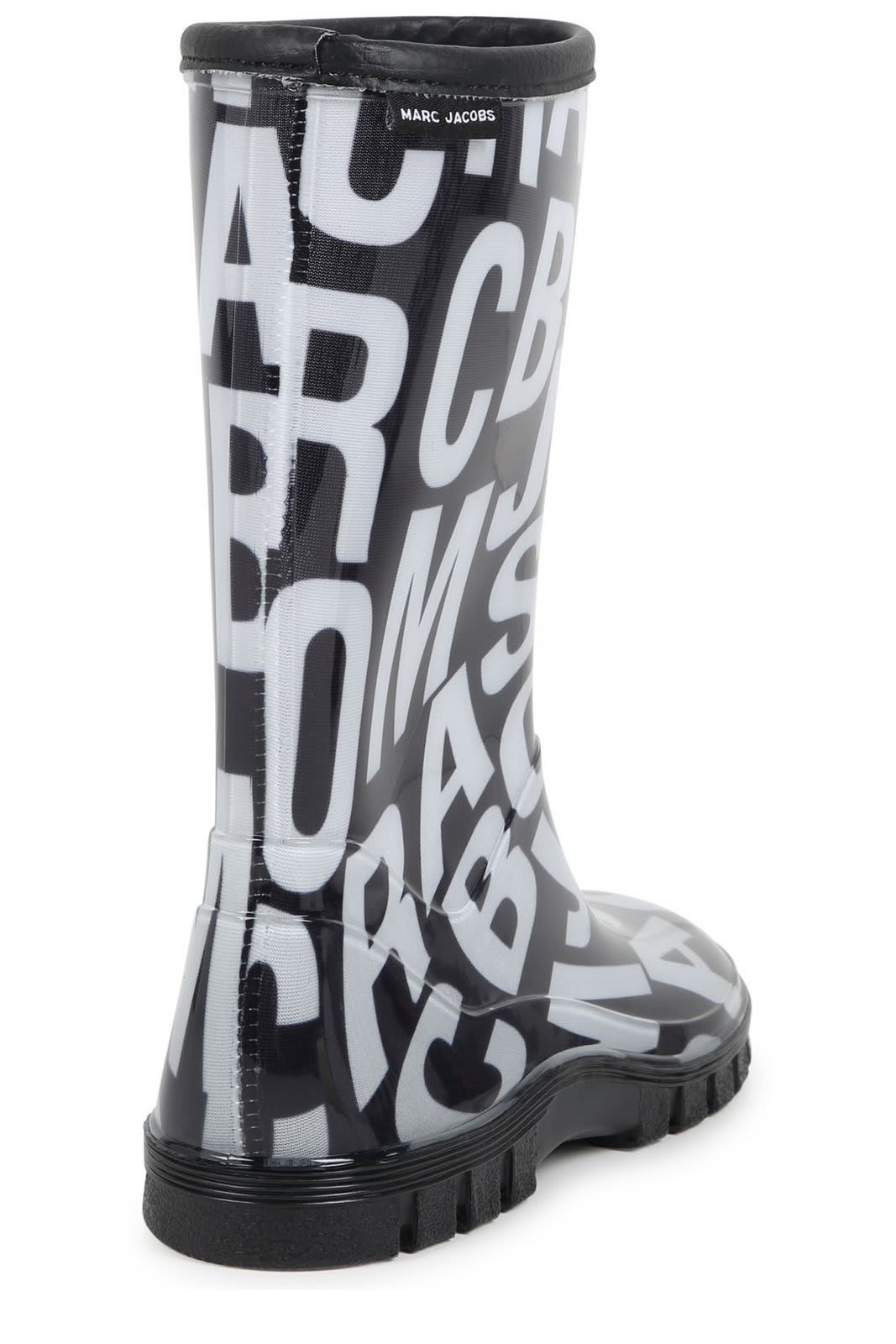Marc Jacobs Logo Monogrammed Rain Boots In Nero