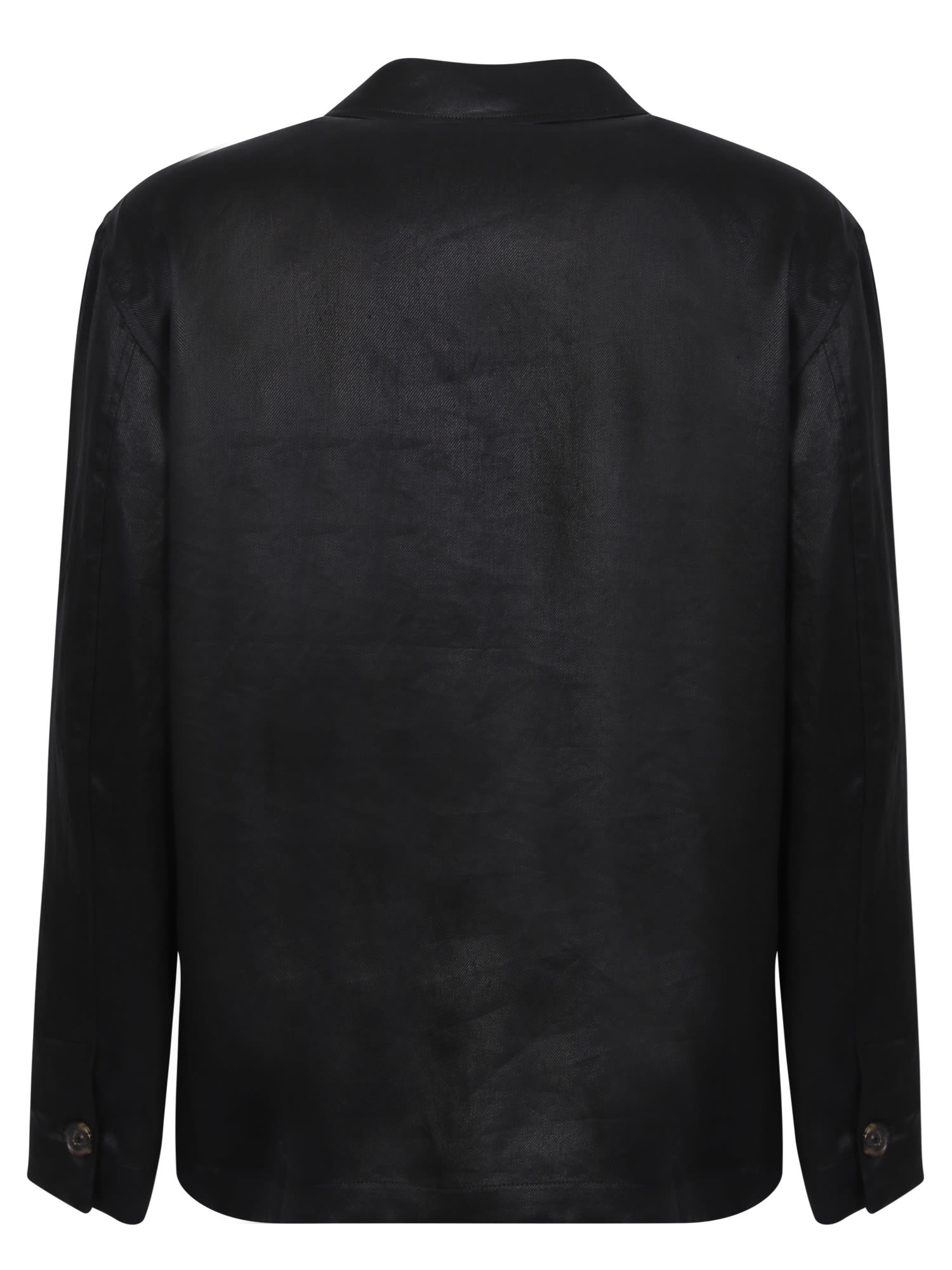 Shop Lardini Linen Black Shirt