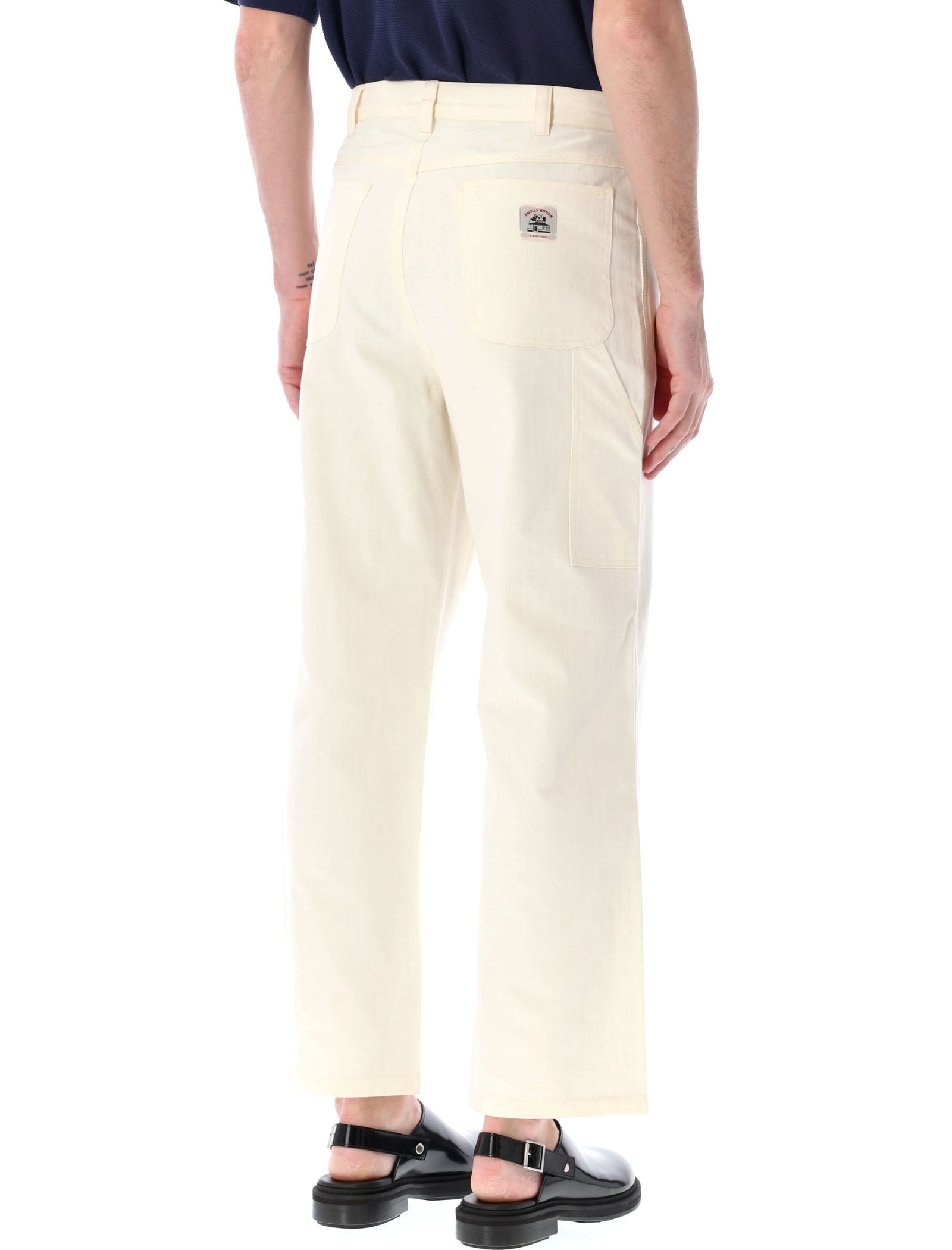 Shop Bode Herringbone Knolly Brook Trousers In White