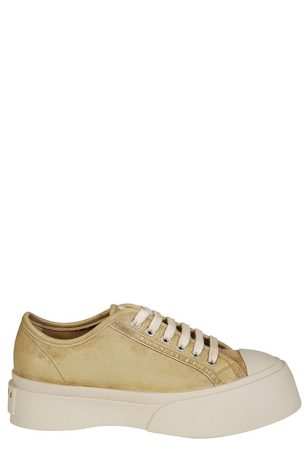 Marni Pablo Low-top Sneakers Metal Eyelets In Beige
