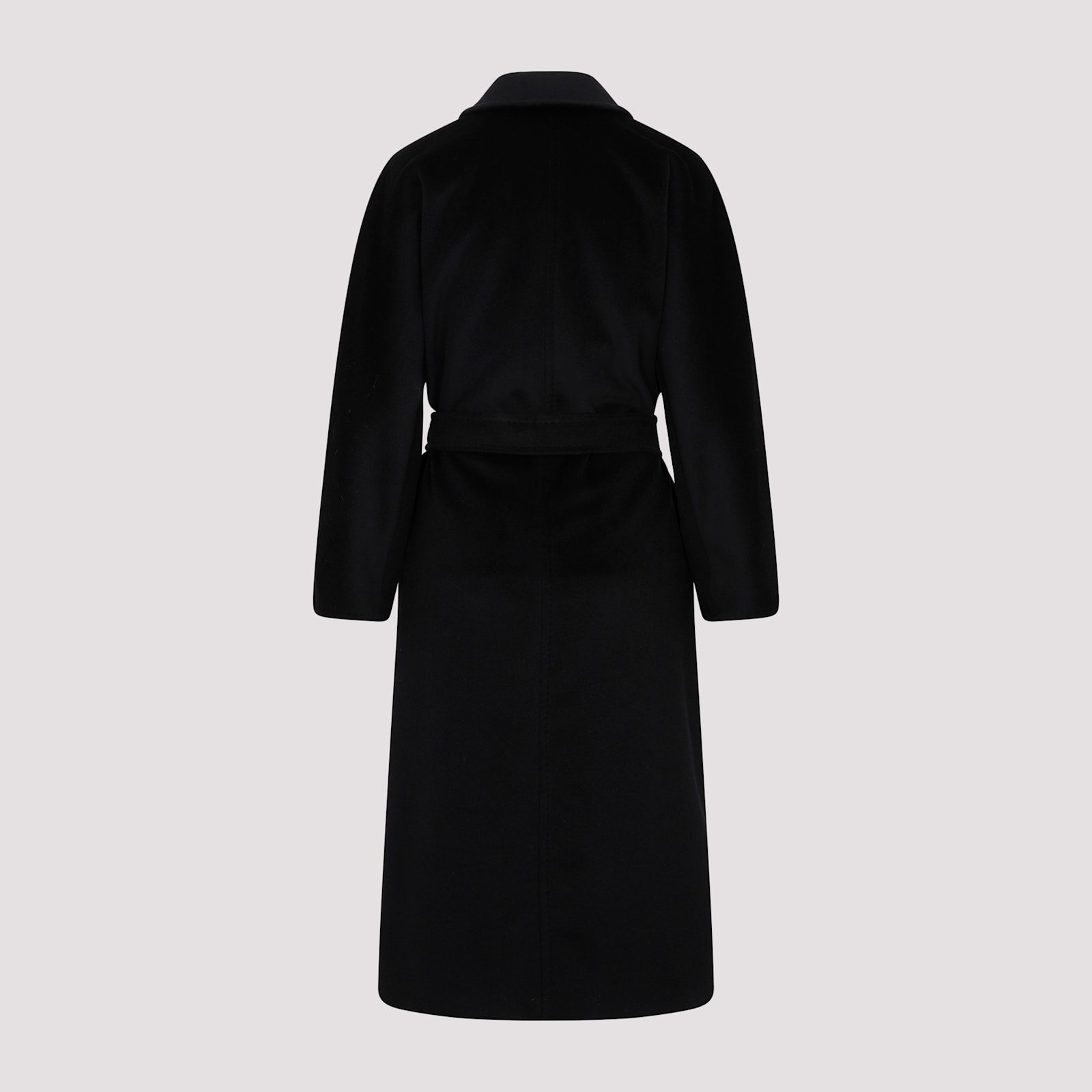 Max Mara Double-breasted Coat With Belt Coats Blue In Black