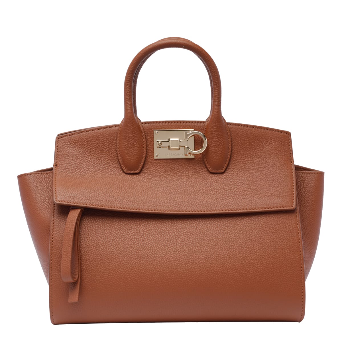 Shop Ferragamo Studio Soft Handbag In Brown